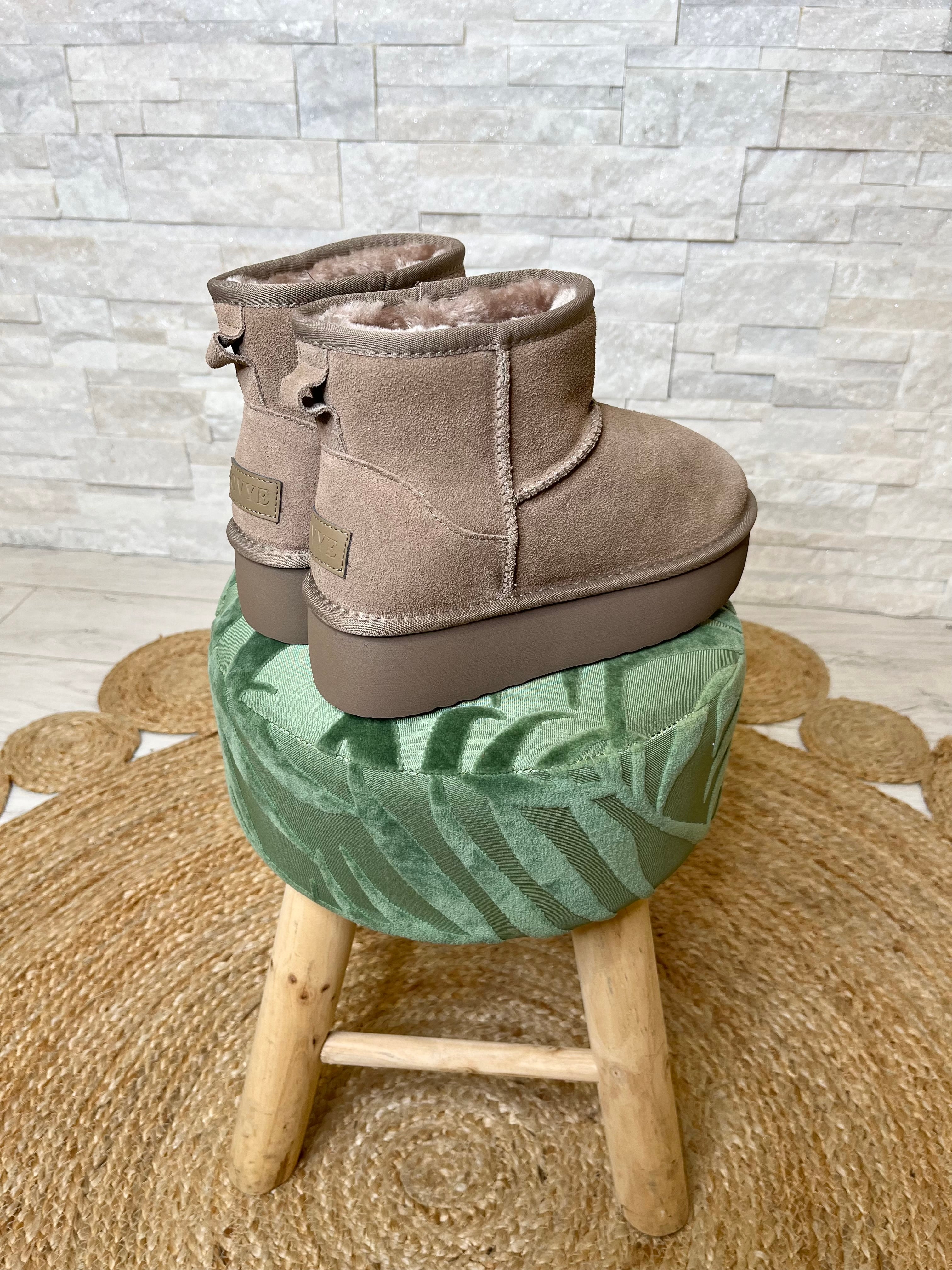 Stivaletto platform taupe