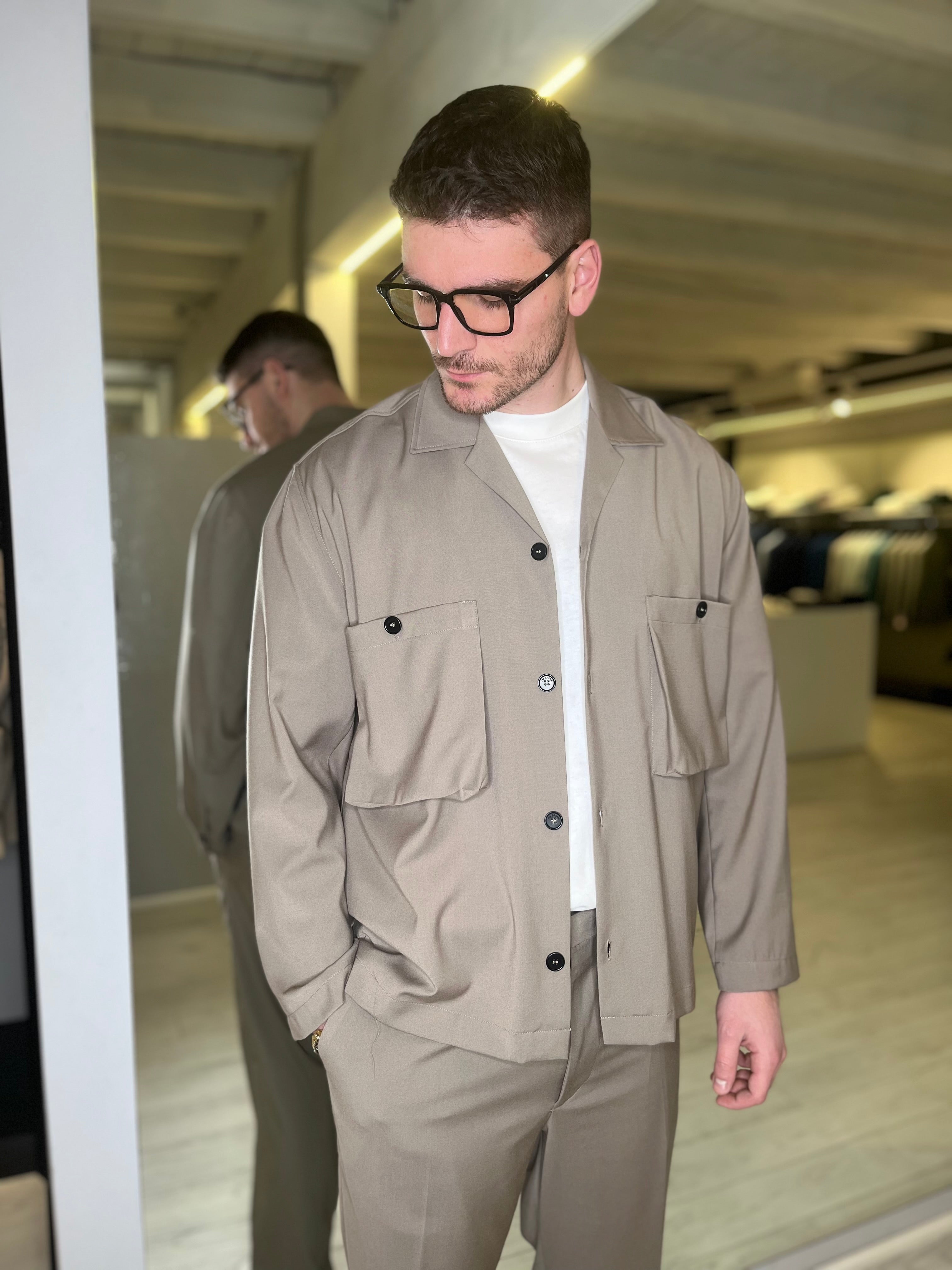 Camicia tasconi taupe