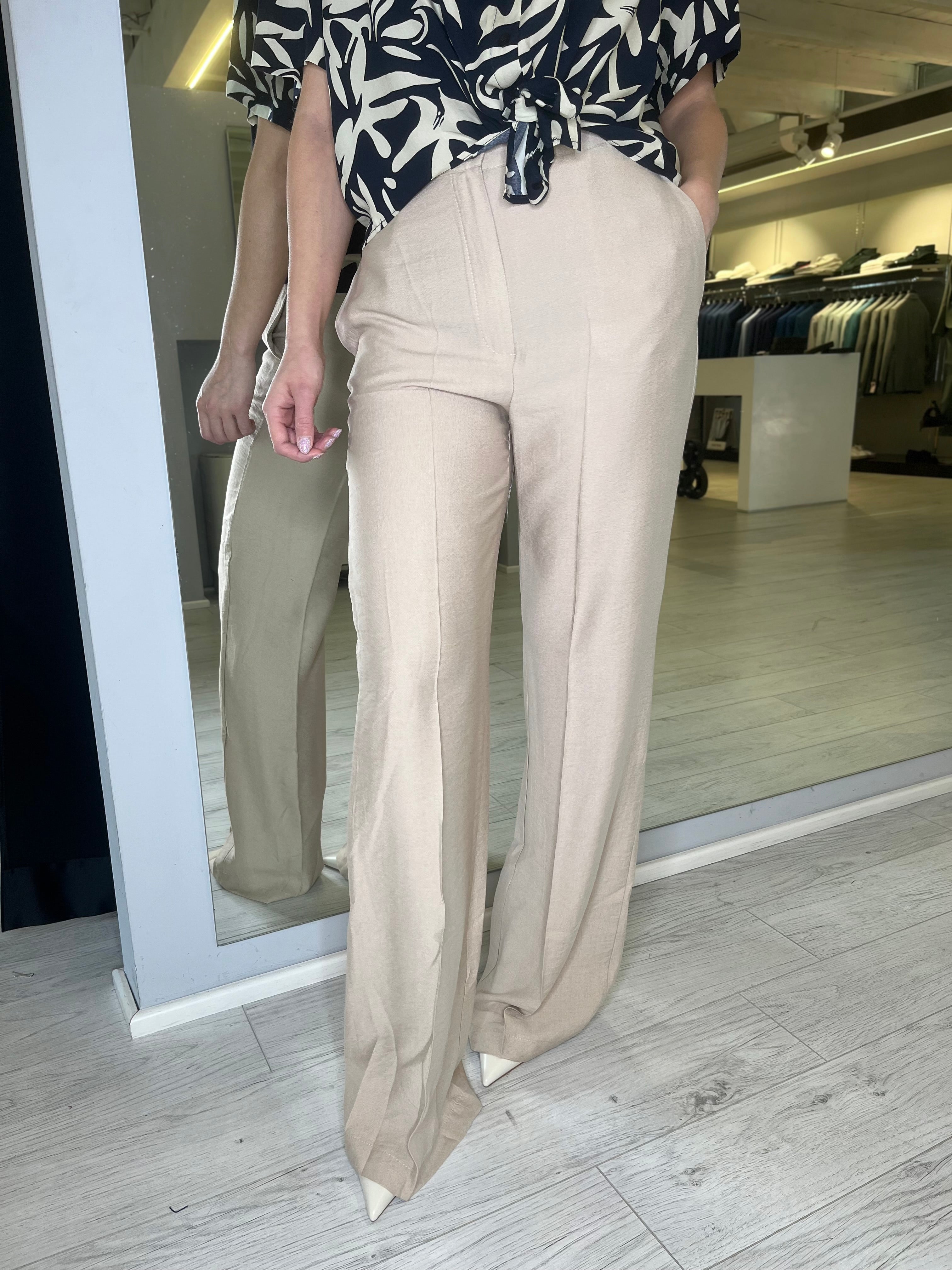 Pantalone palazzo beige