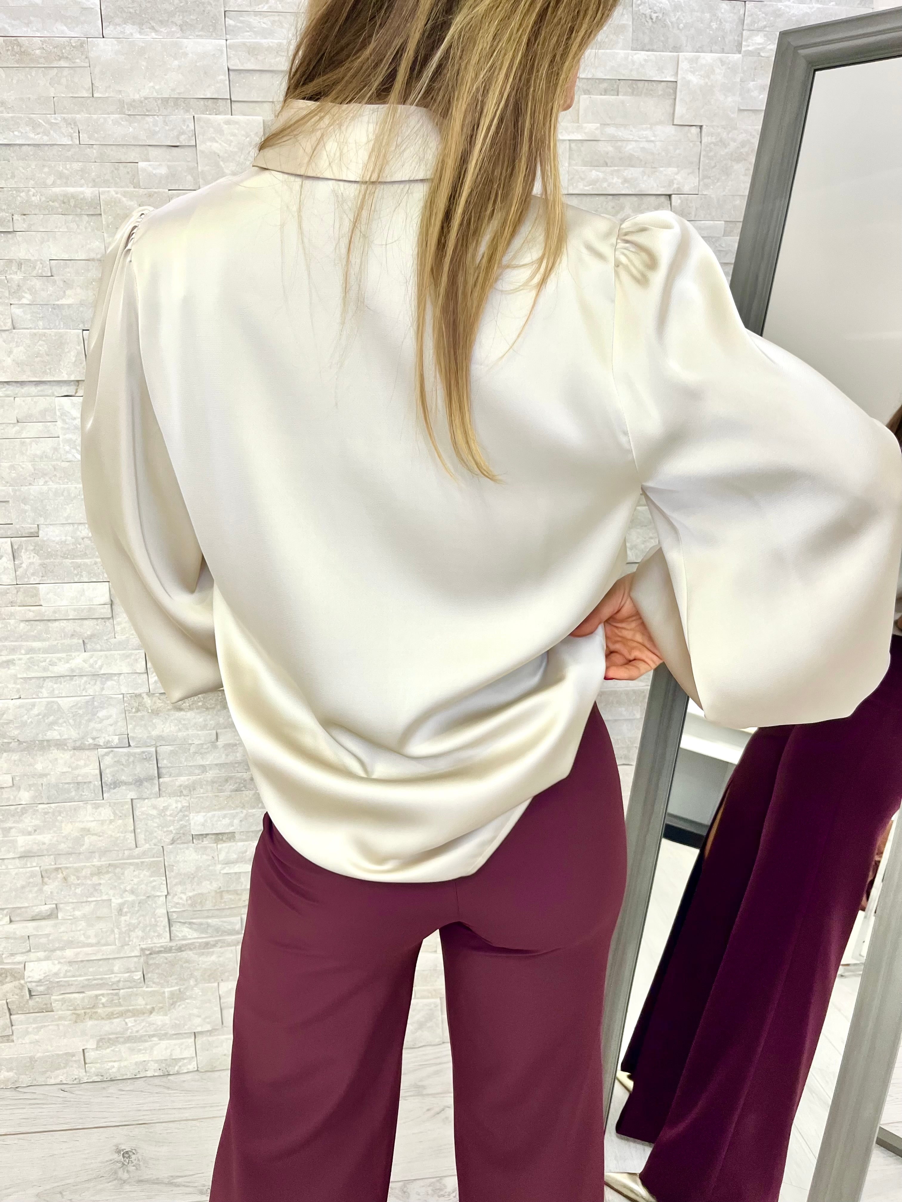Camicia avorio manica balloon
