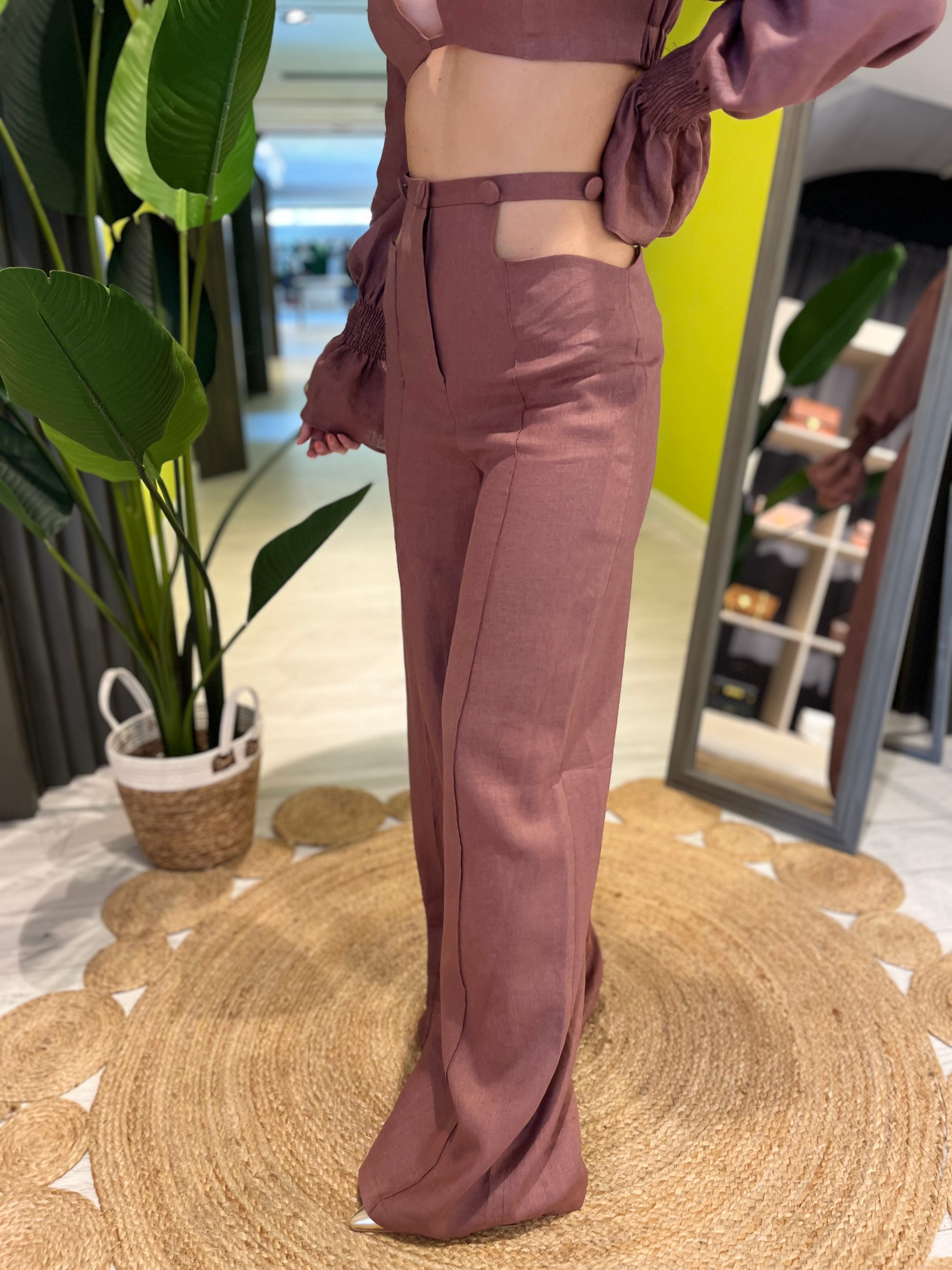 Pantalone Linum Coffee