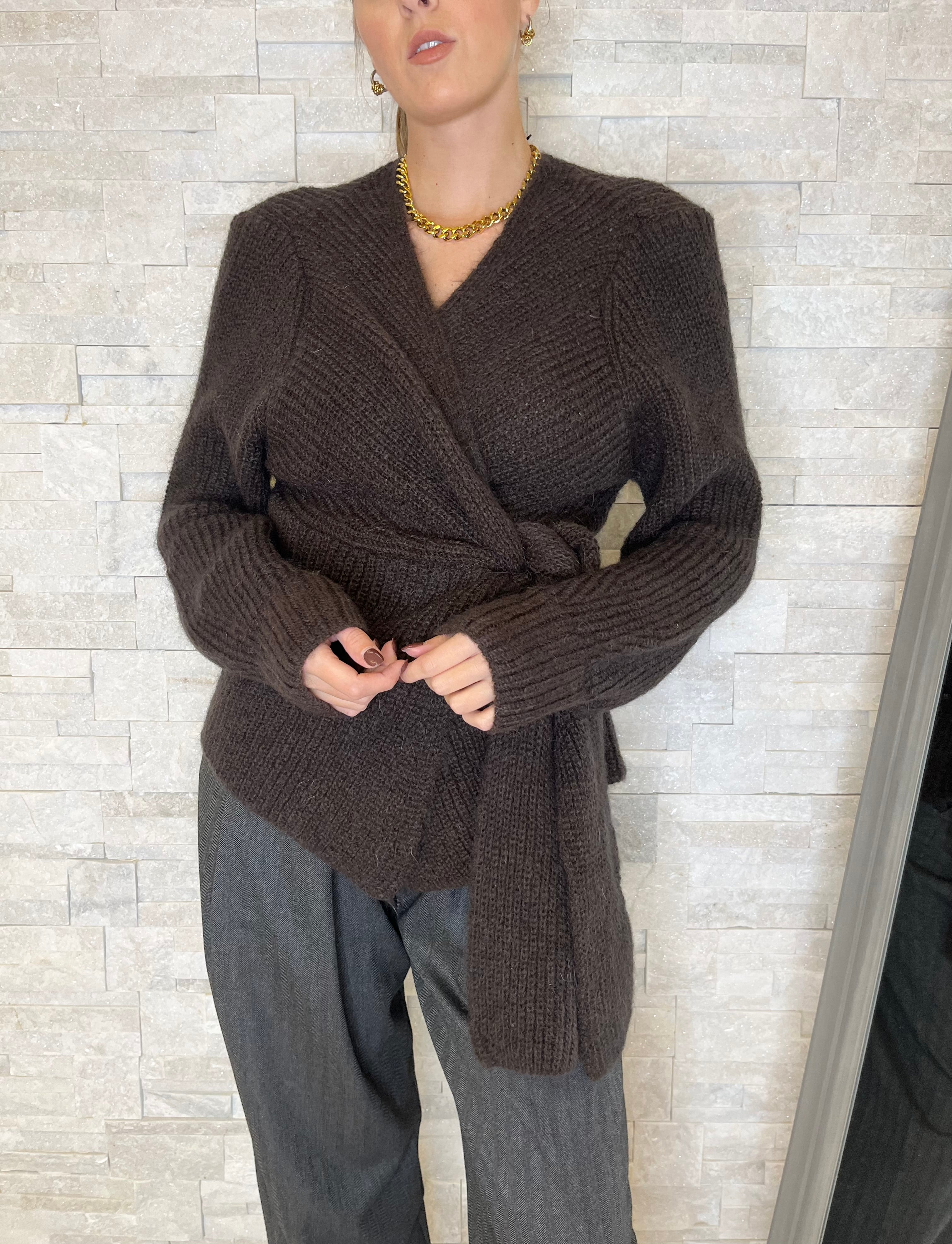 Cardigan moro a portafoglio