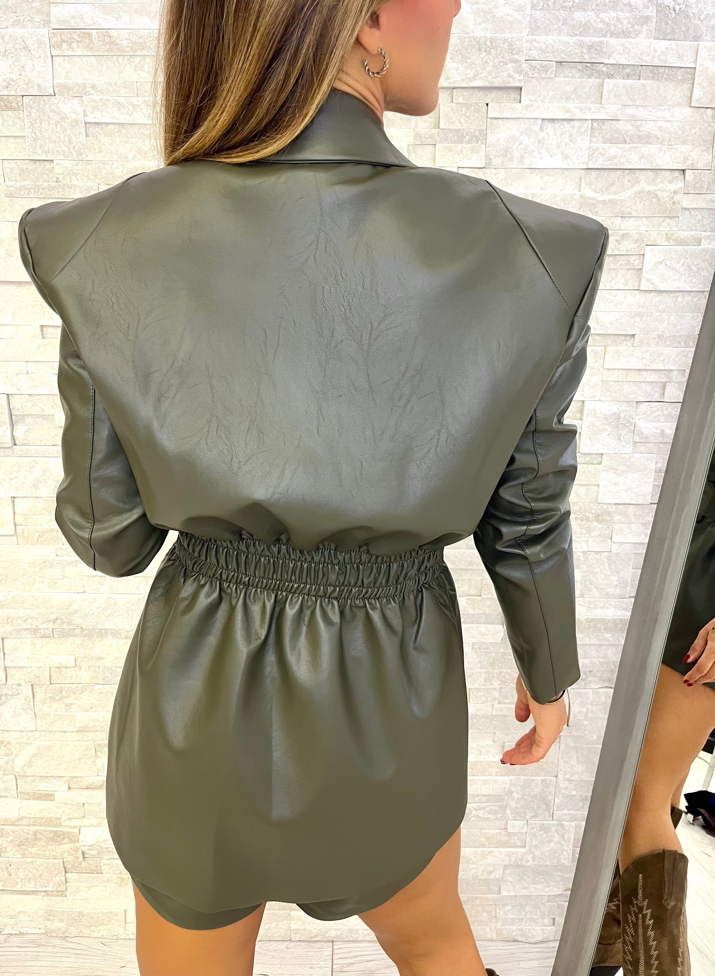Blazer in ecopelle army