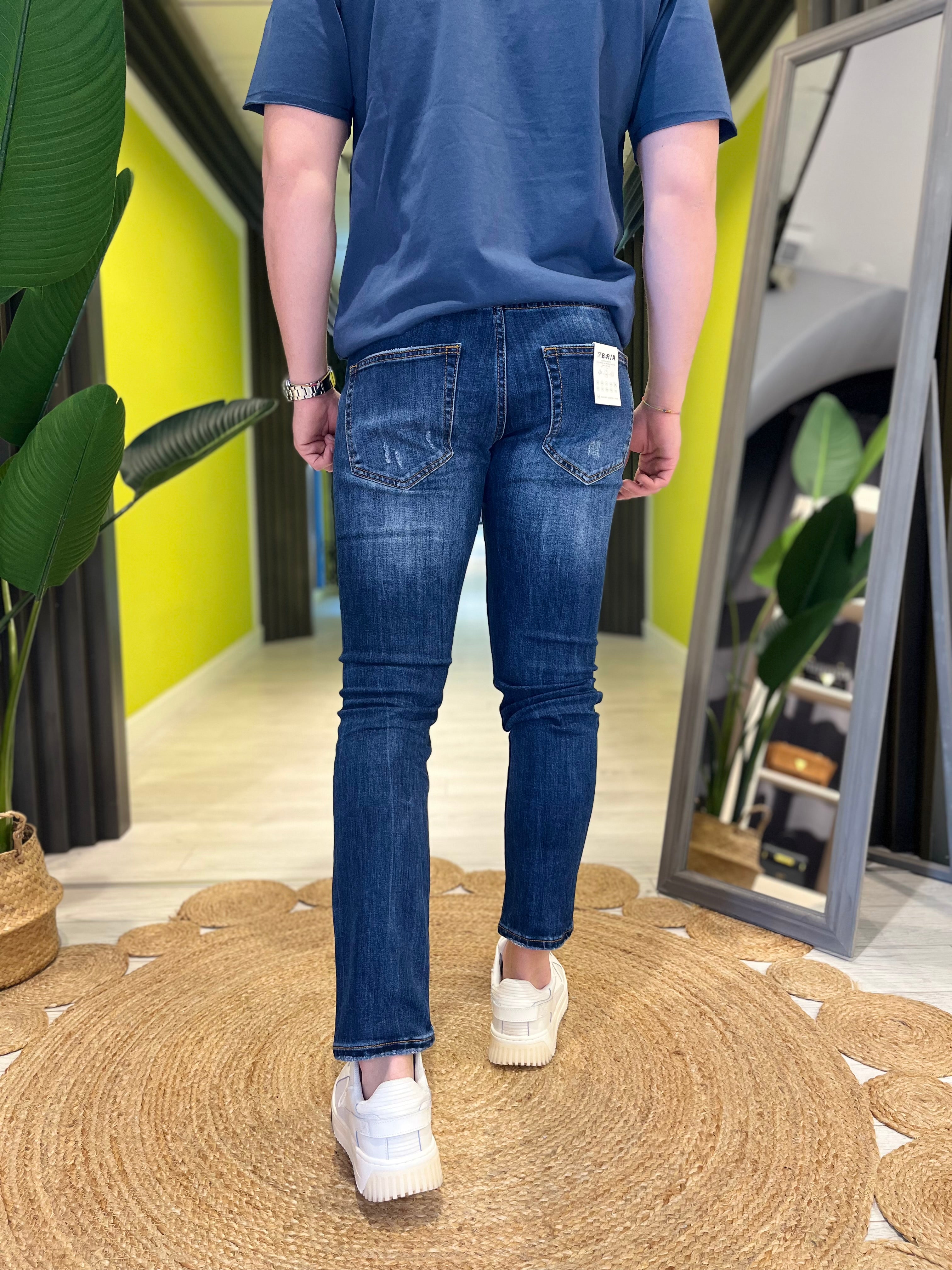 Jeans slim blu slavati