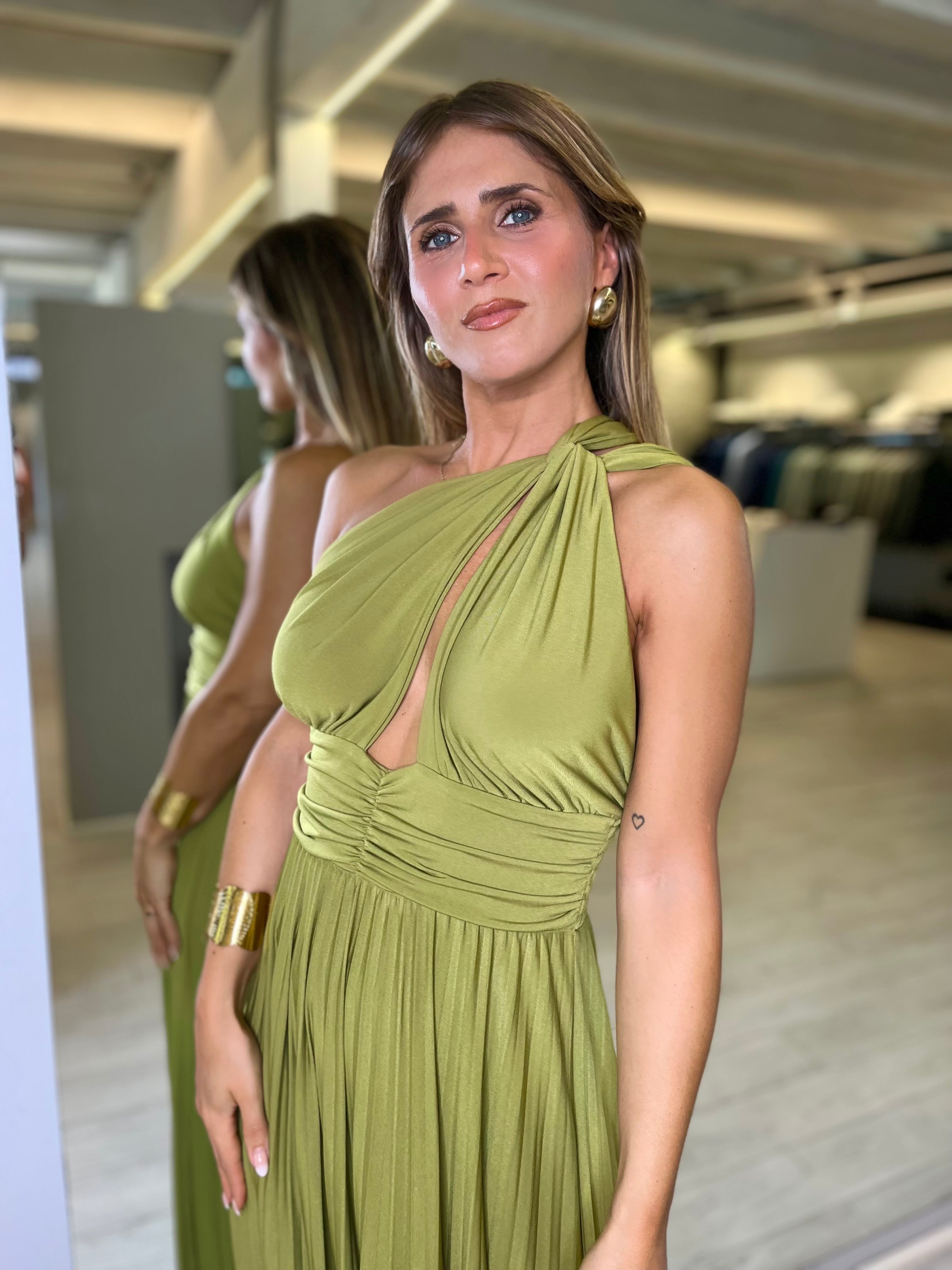 Abito jersey color olio