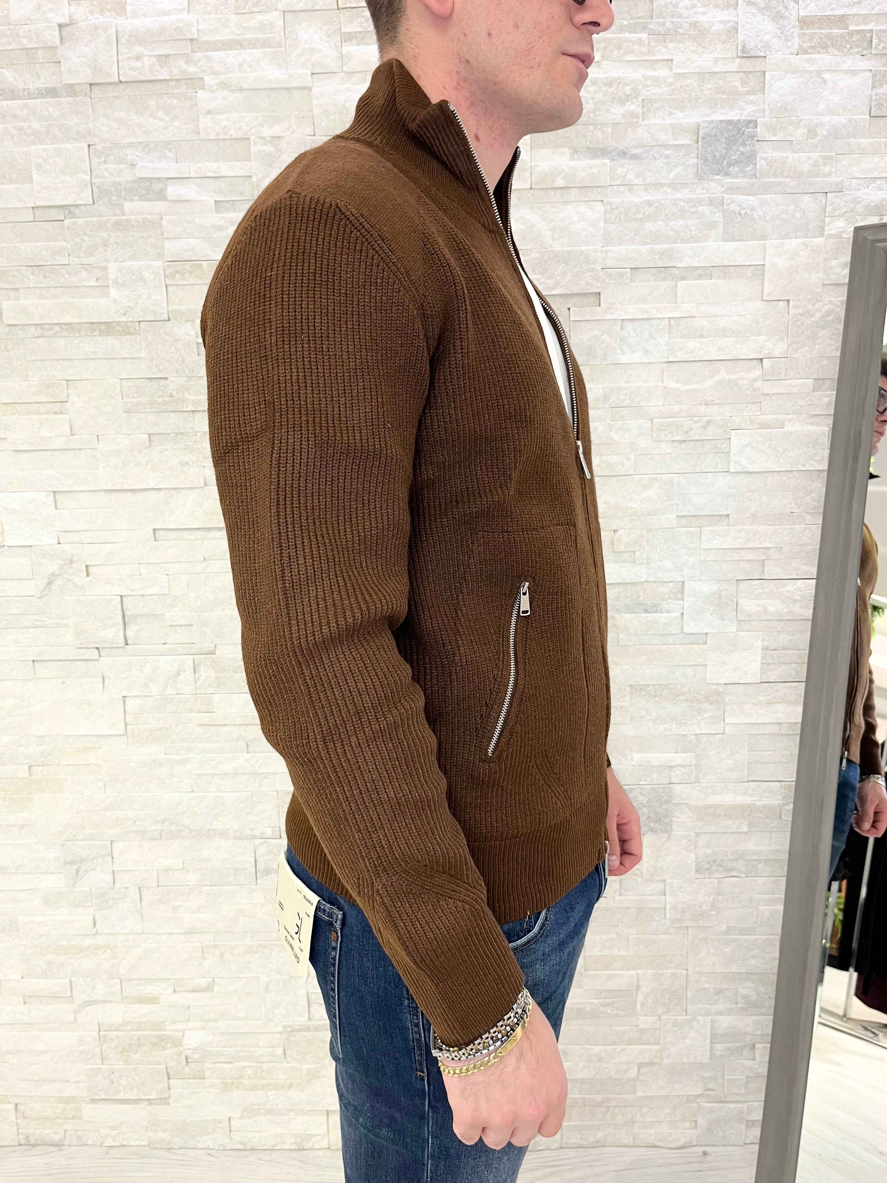 Cardigan in maglia con zip