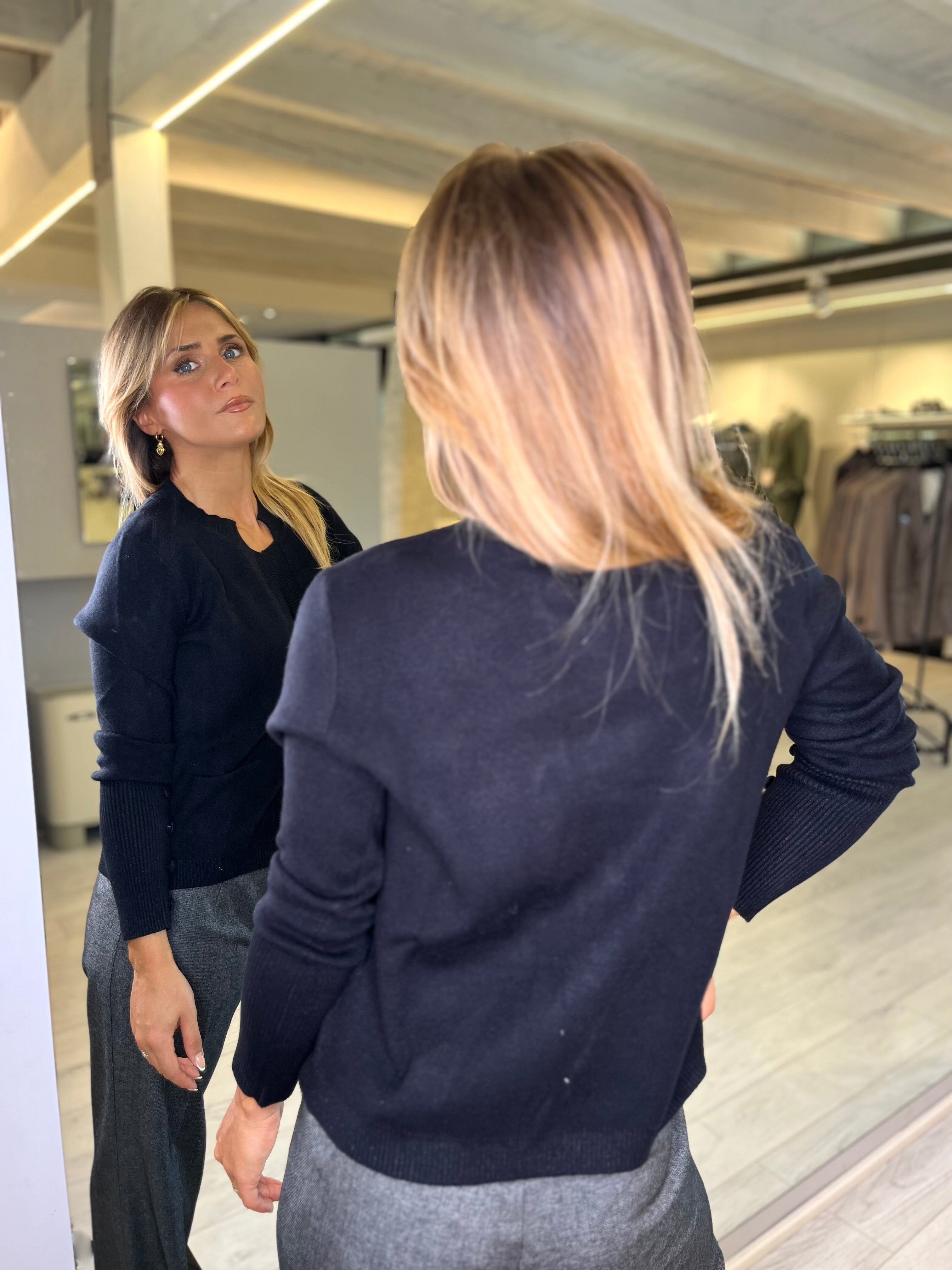 Maglia con tasche e dettagli lurex
