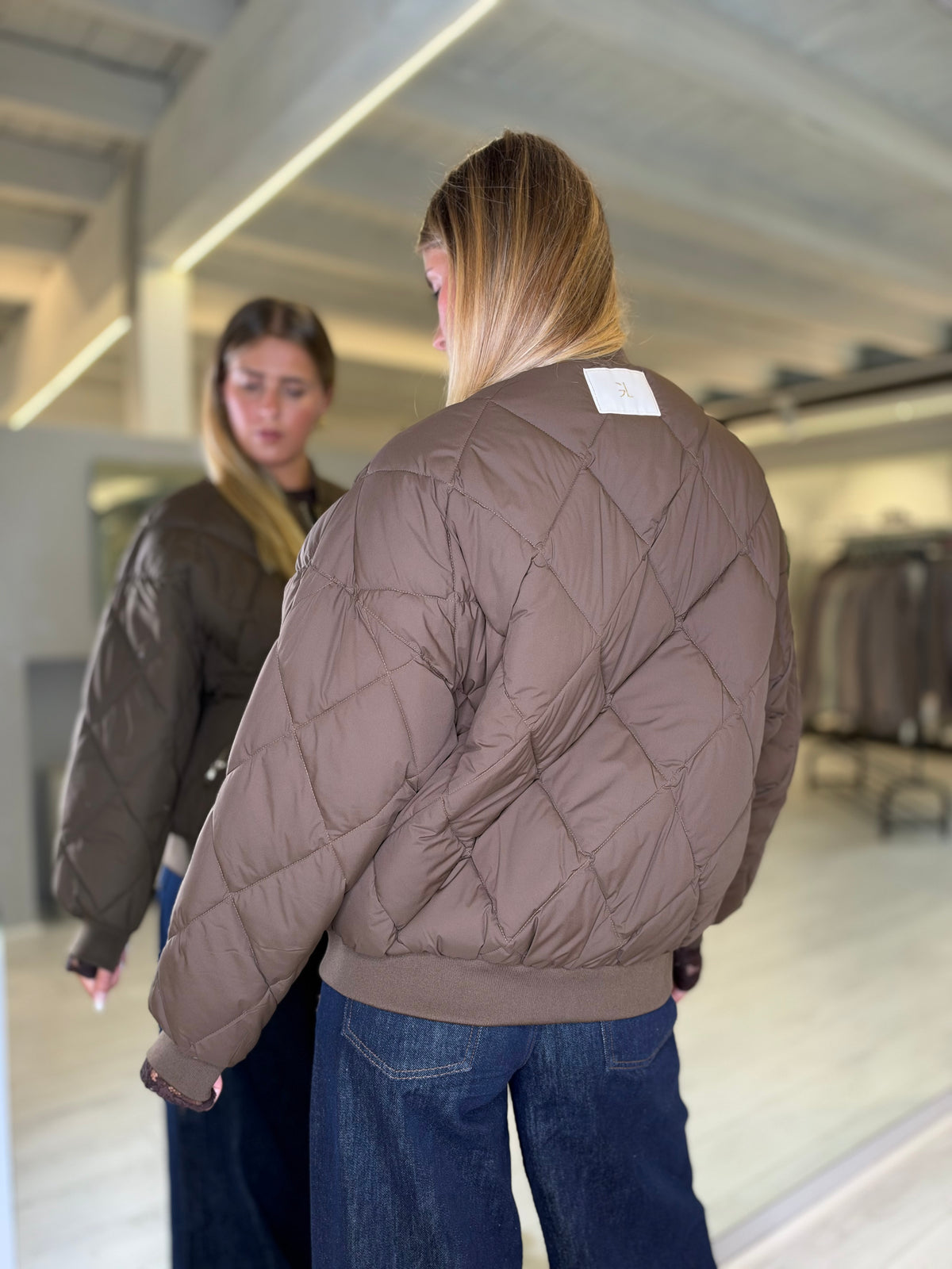 Bomber trapuntato dark brown