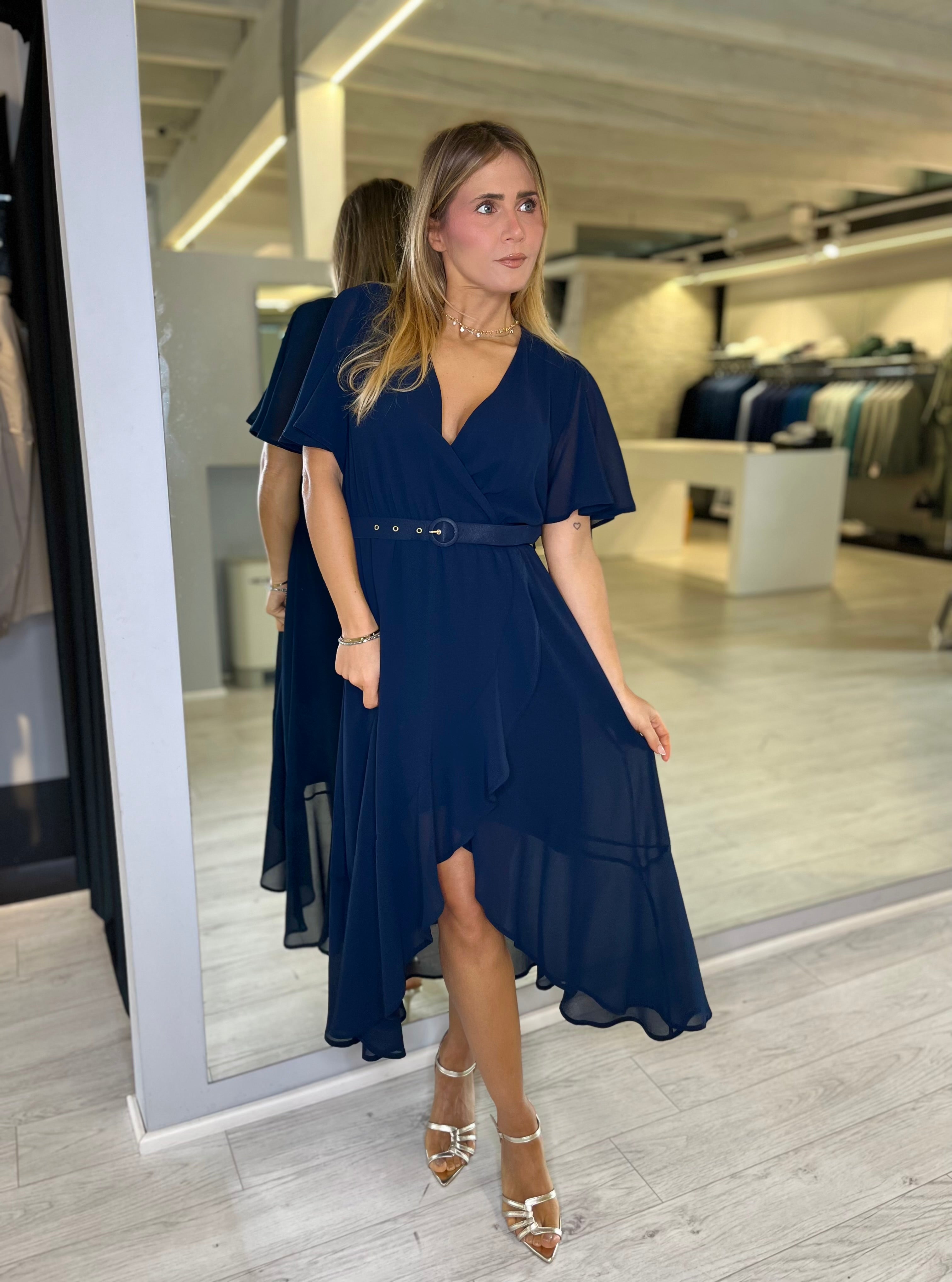 Abito midi blu notte