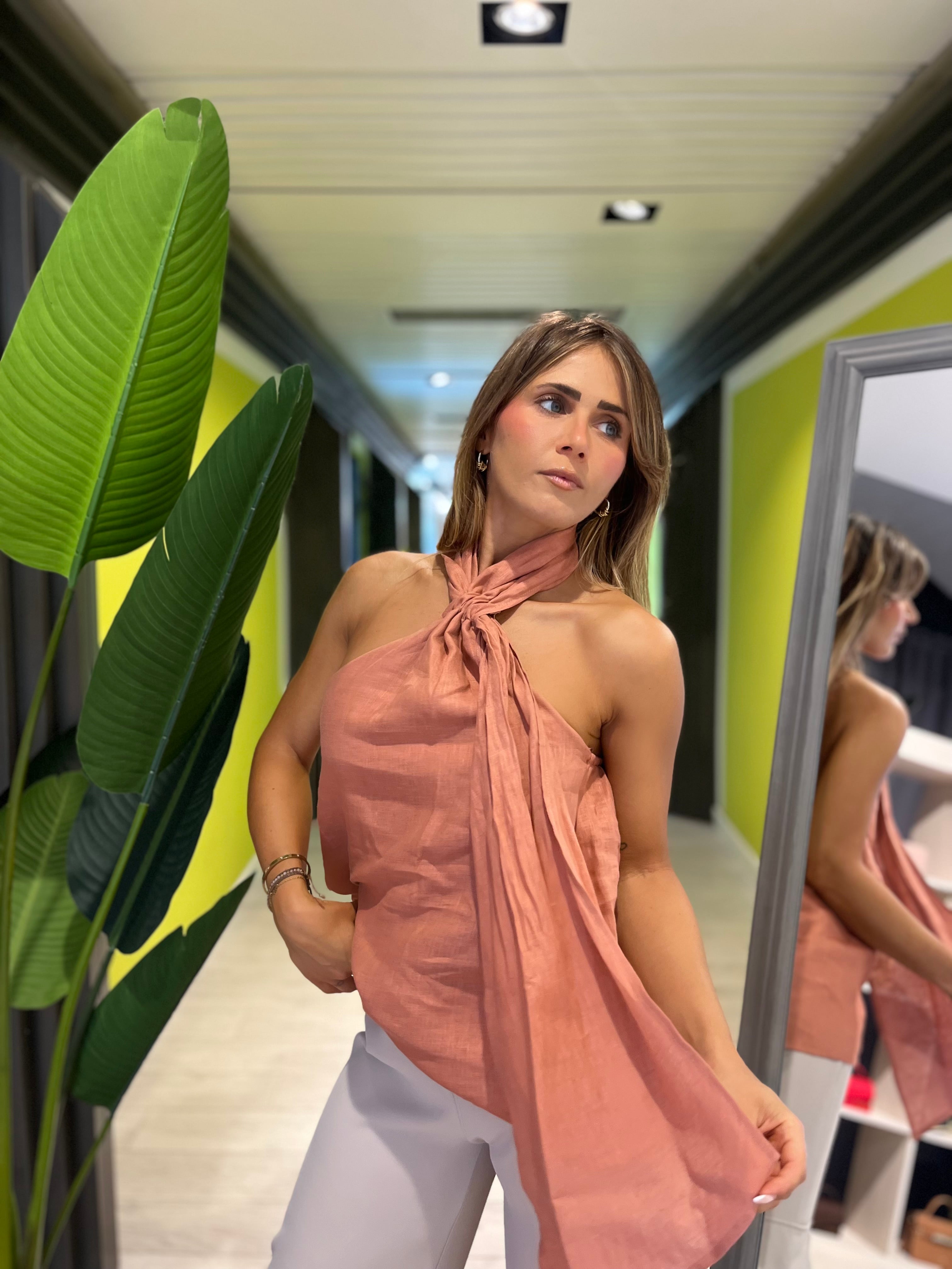 Top in lino blush