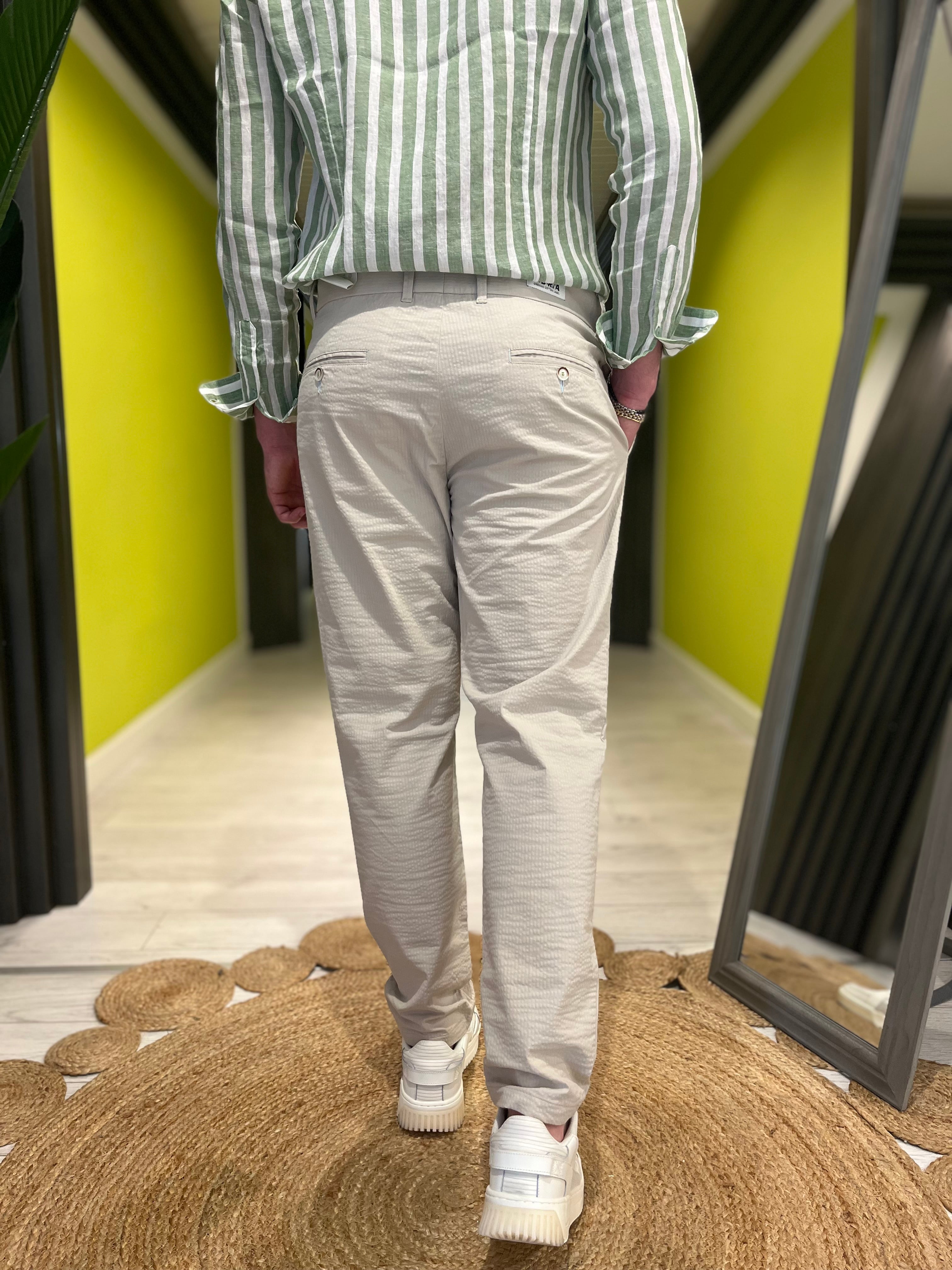Pantalone goffrato sabbia
