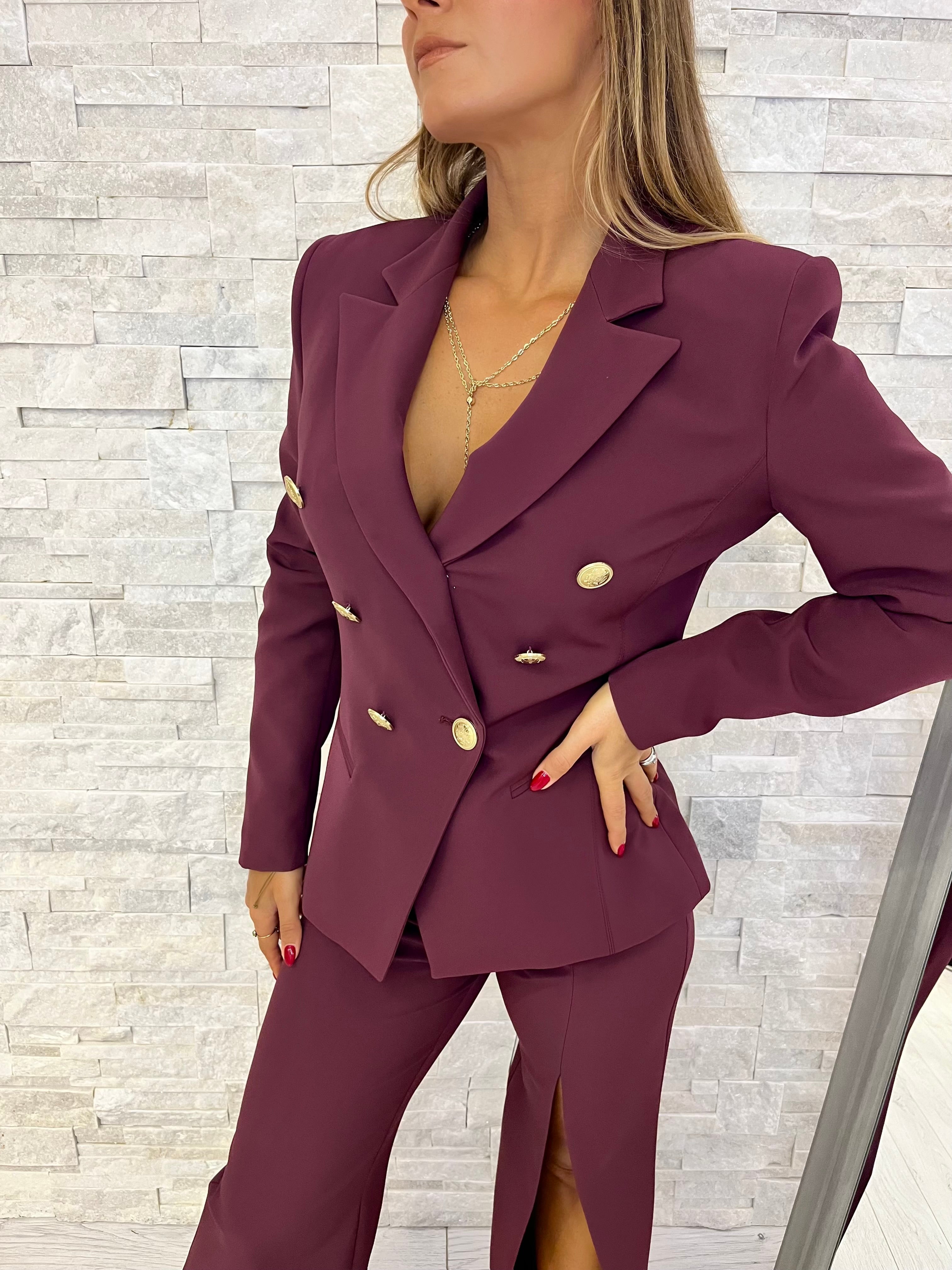 Tailleur sfiancato bordeaux