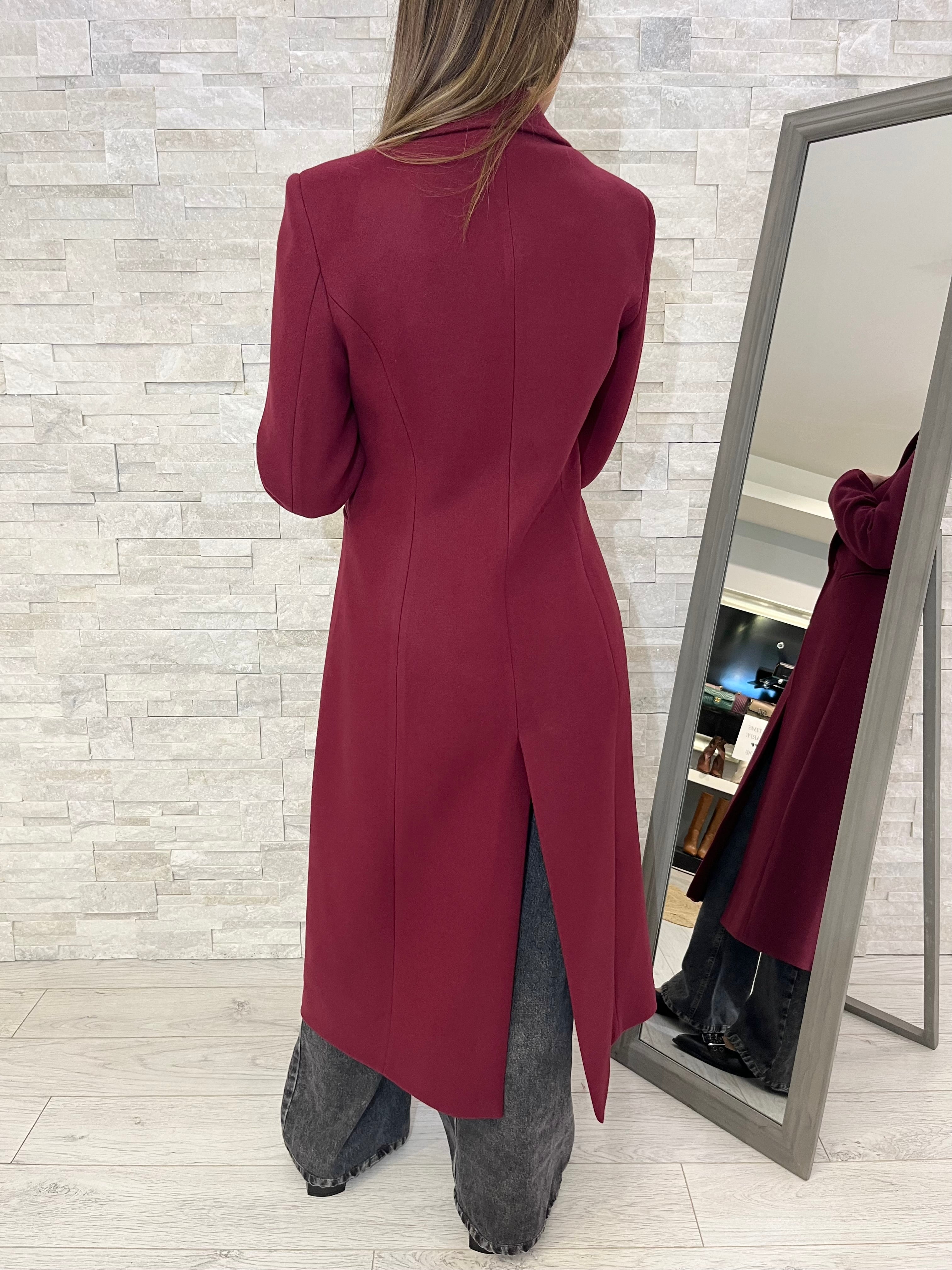 Cappotto monopetto bordeaux