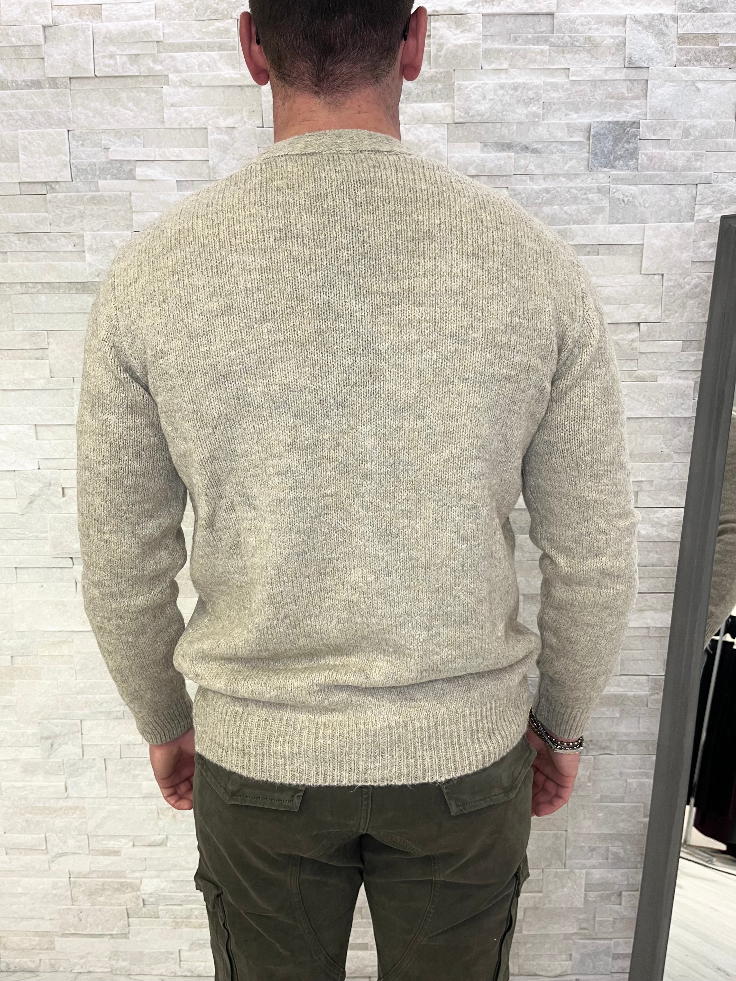 Cardigan in misto lana beige