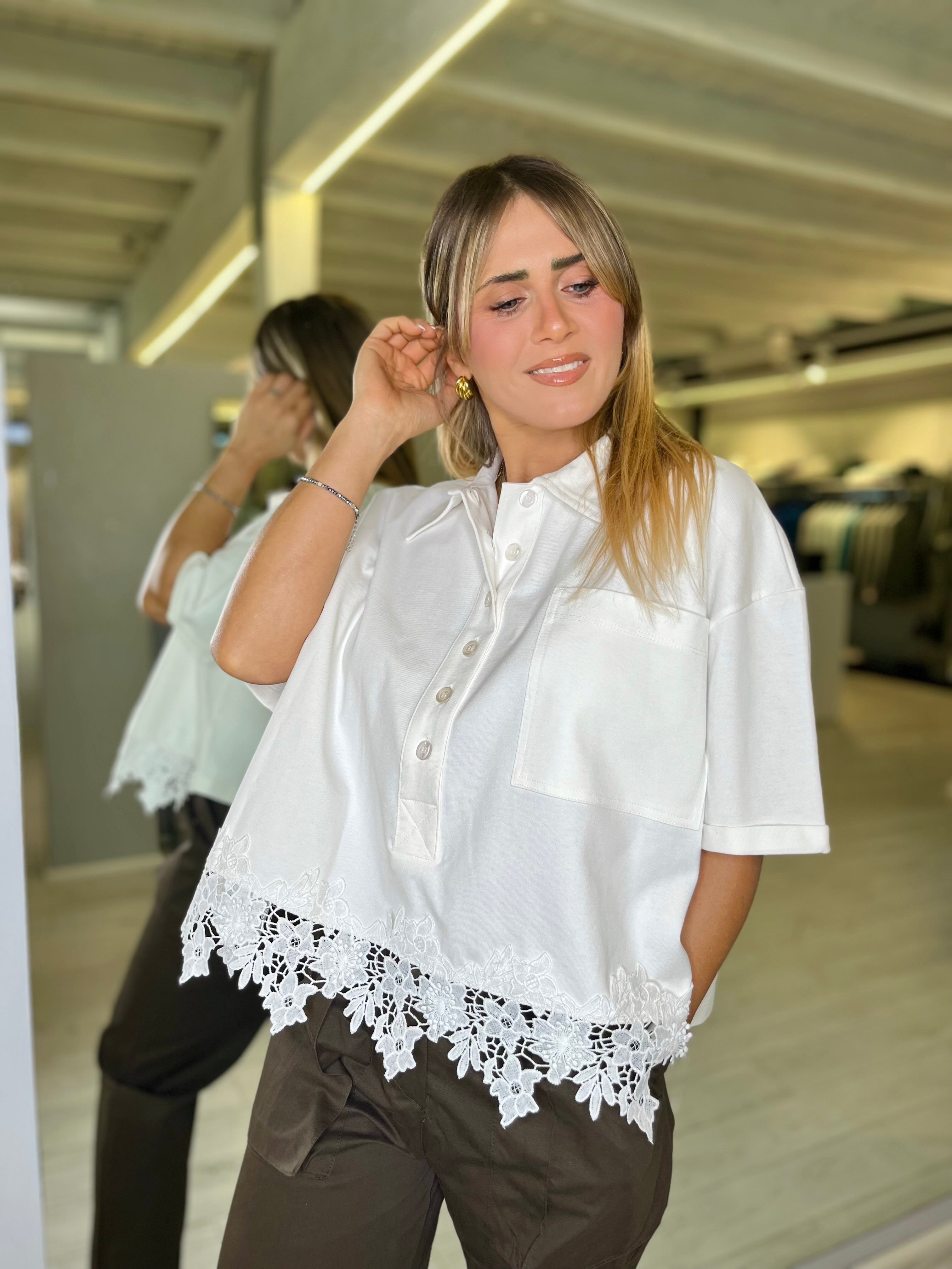 Polo a scatoletta bianca