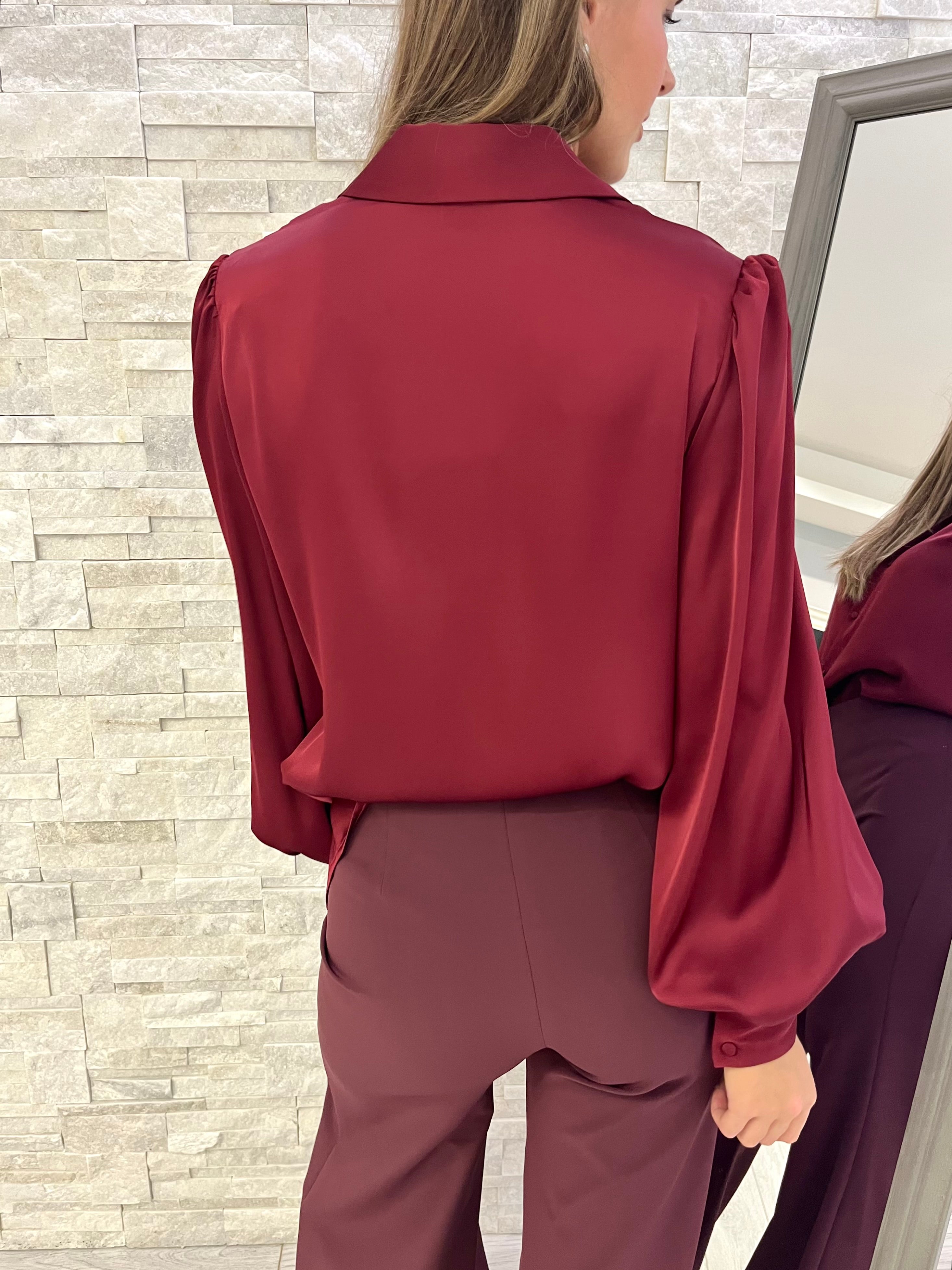 Camicia bordeaux manica balloon