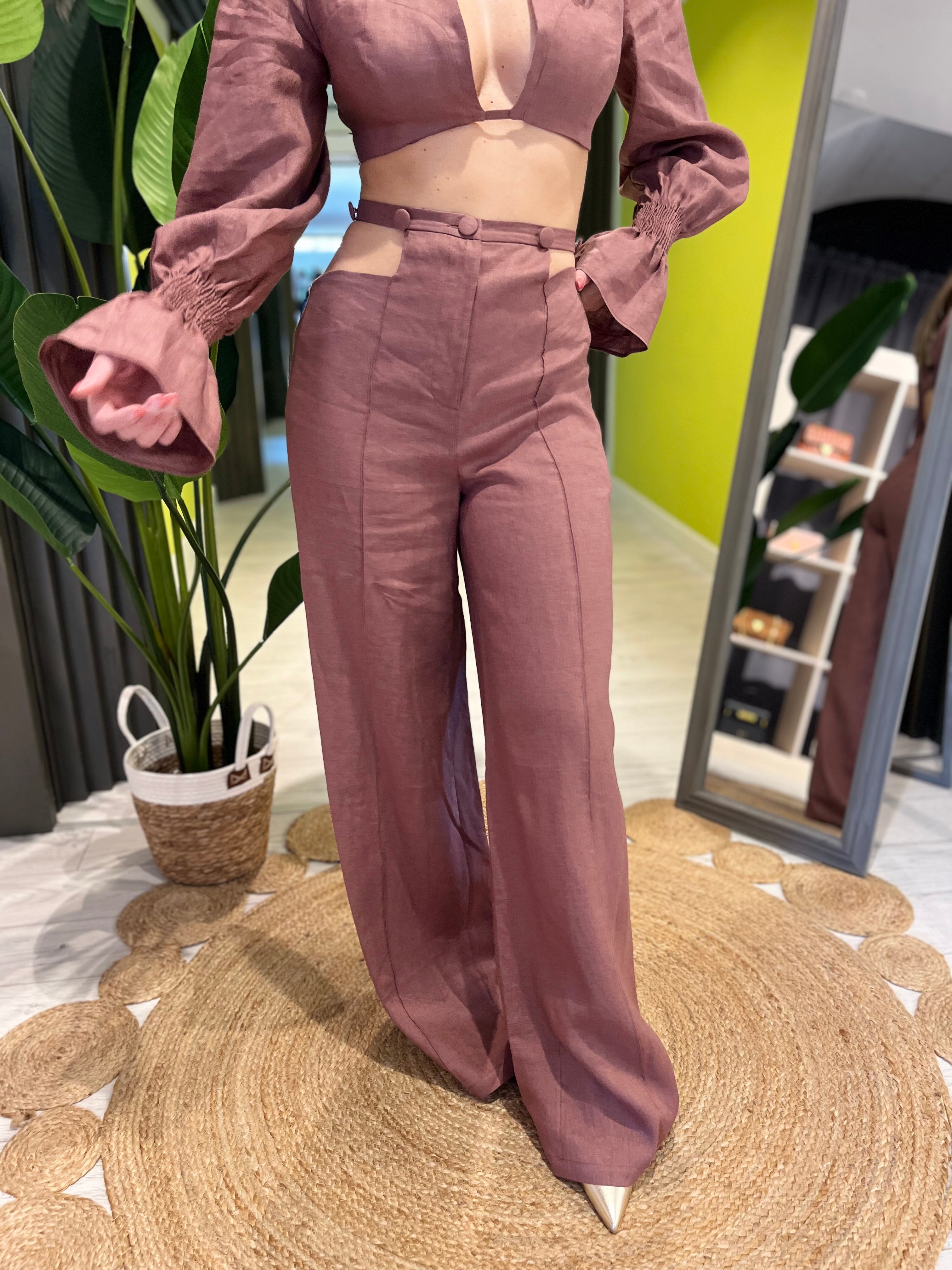 Pantalone Linum Coffee