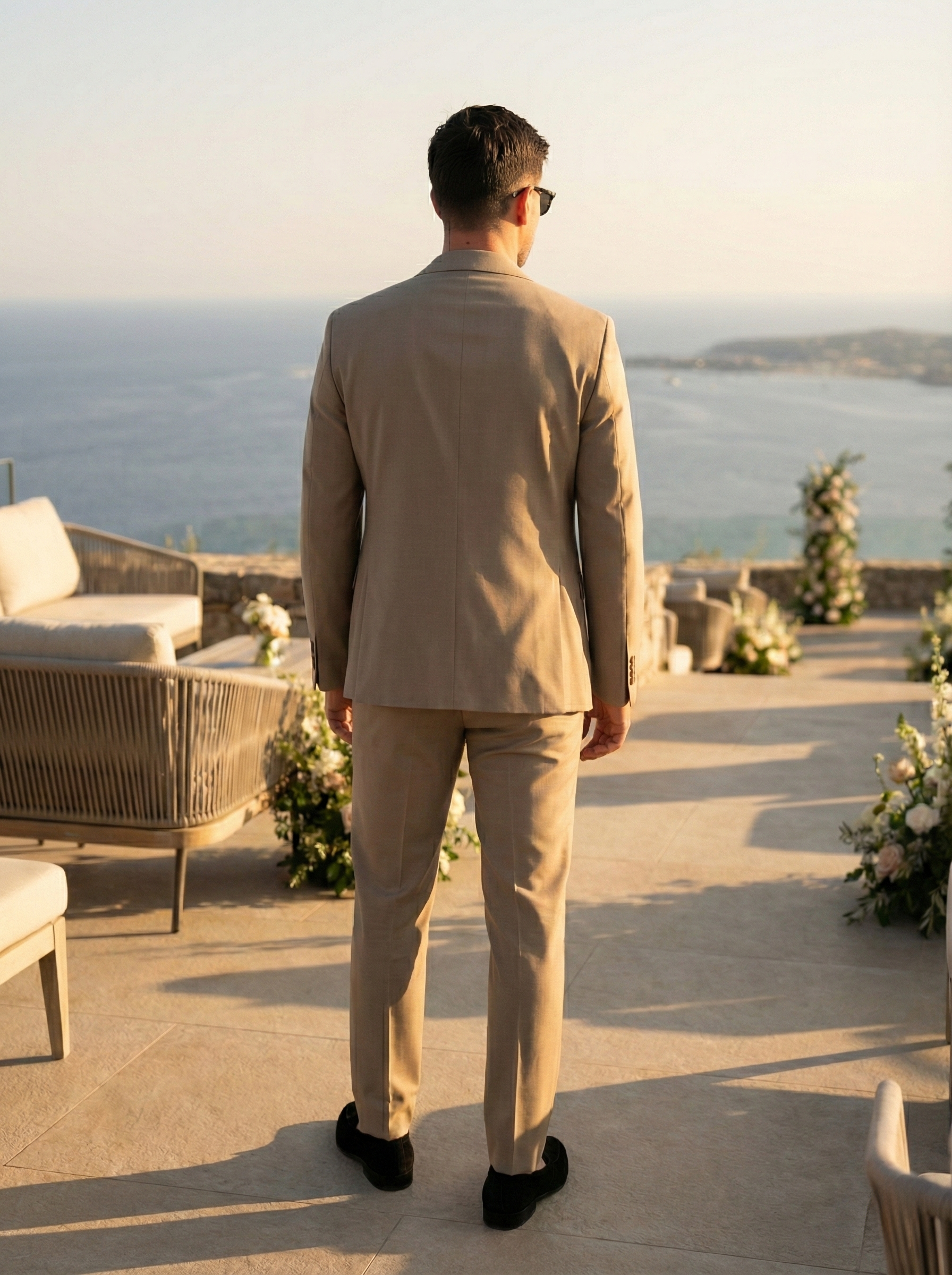 Abito monopetto sabbia