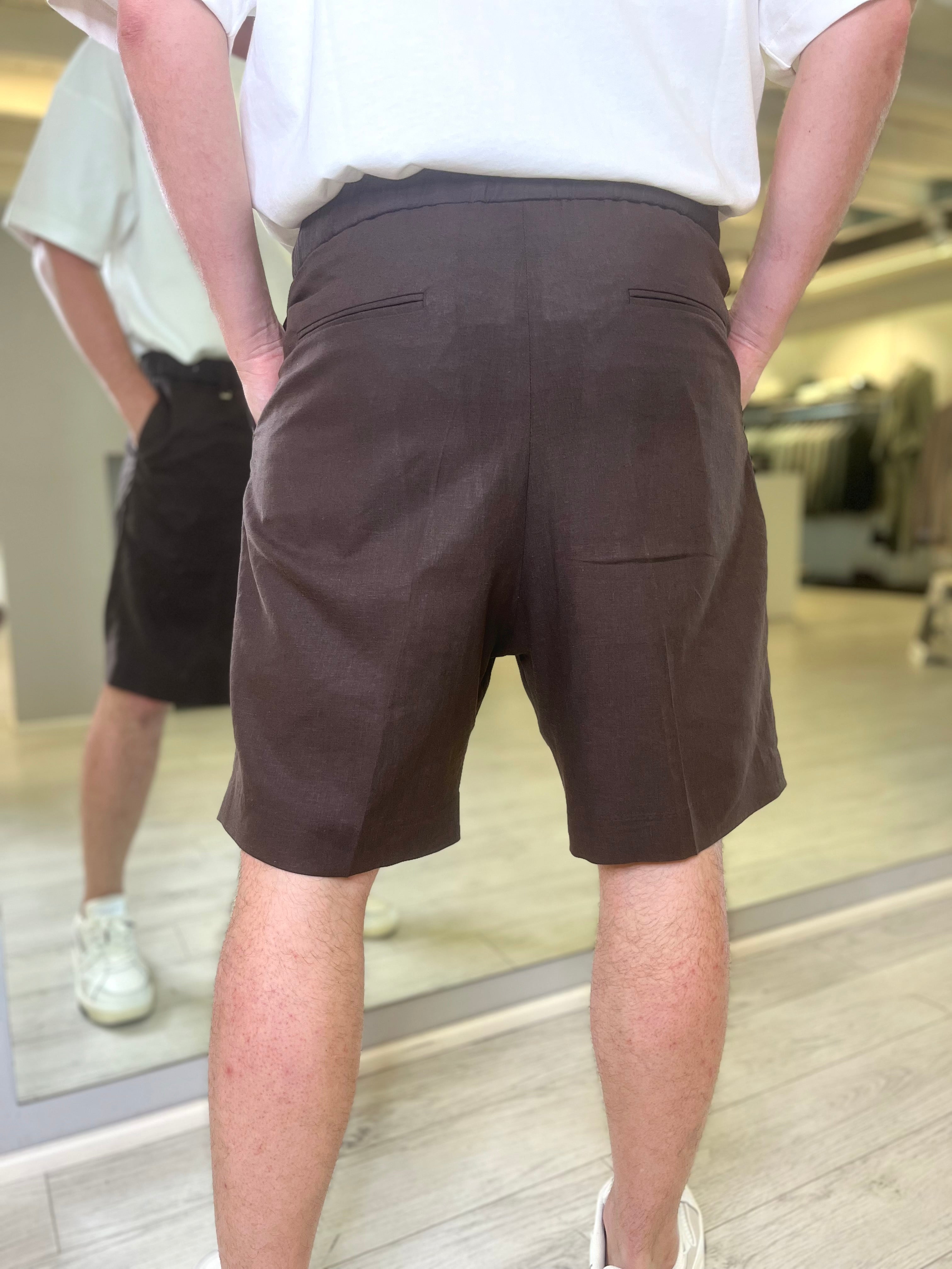 Bermuda con coulisse in lino