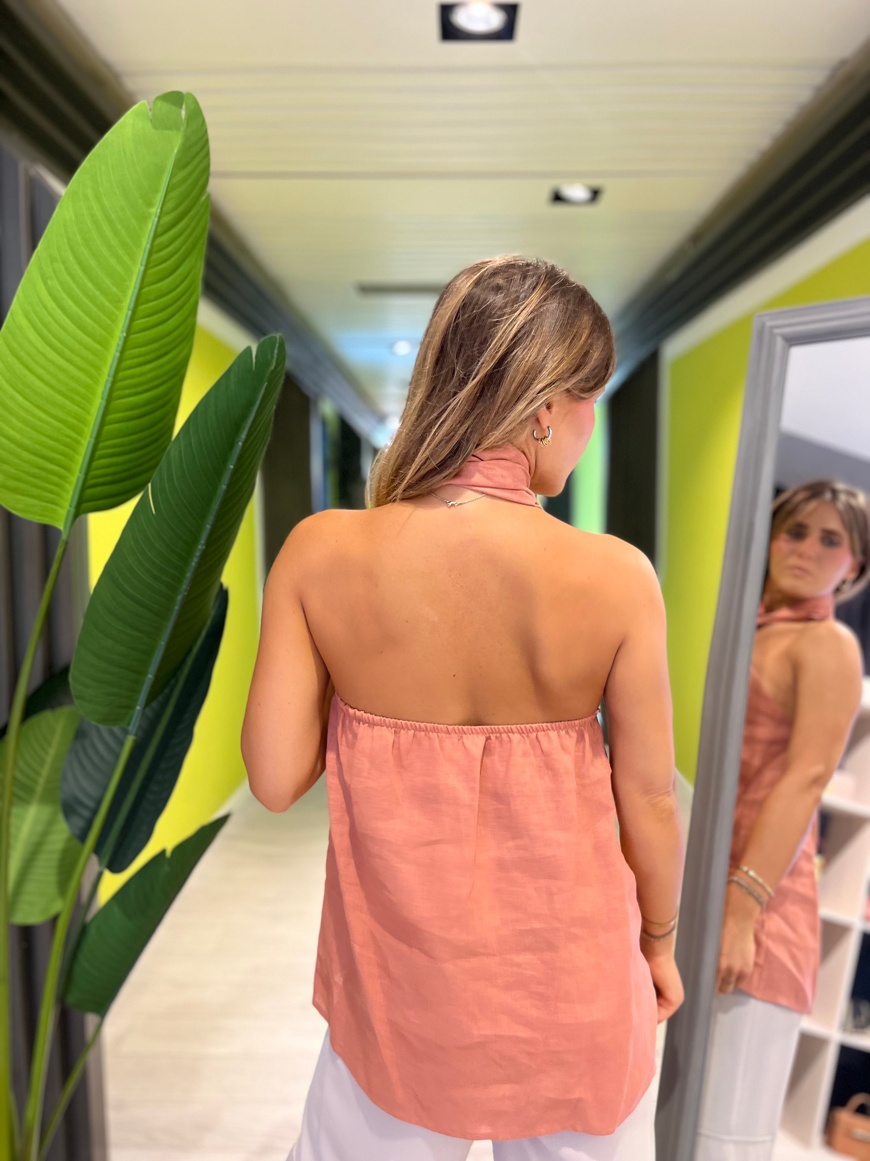 Top in lino blush