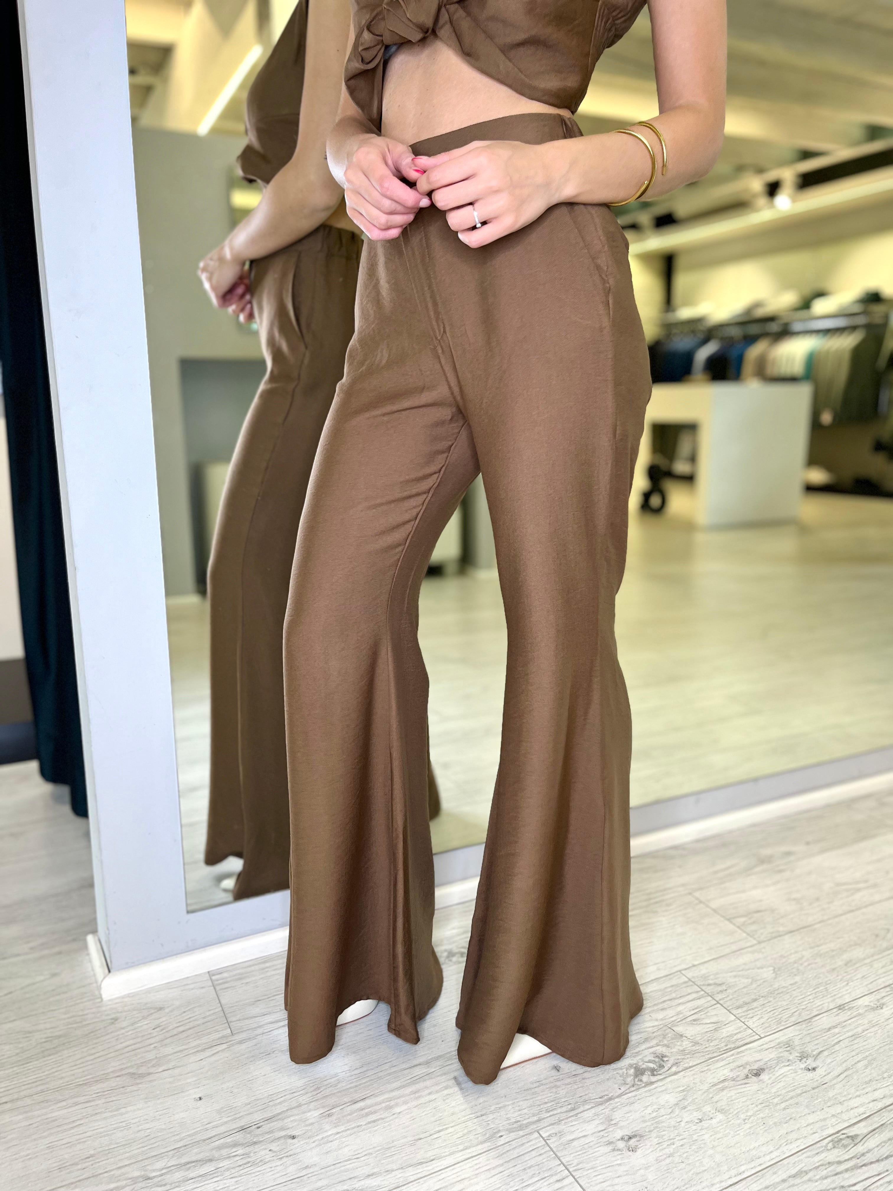 Pantalone super zampa coffee