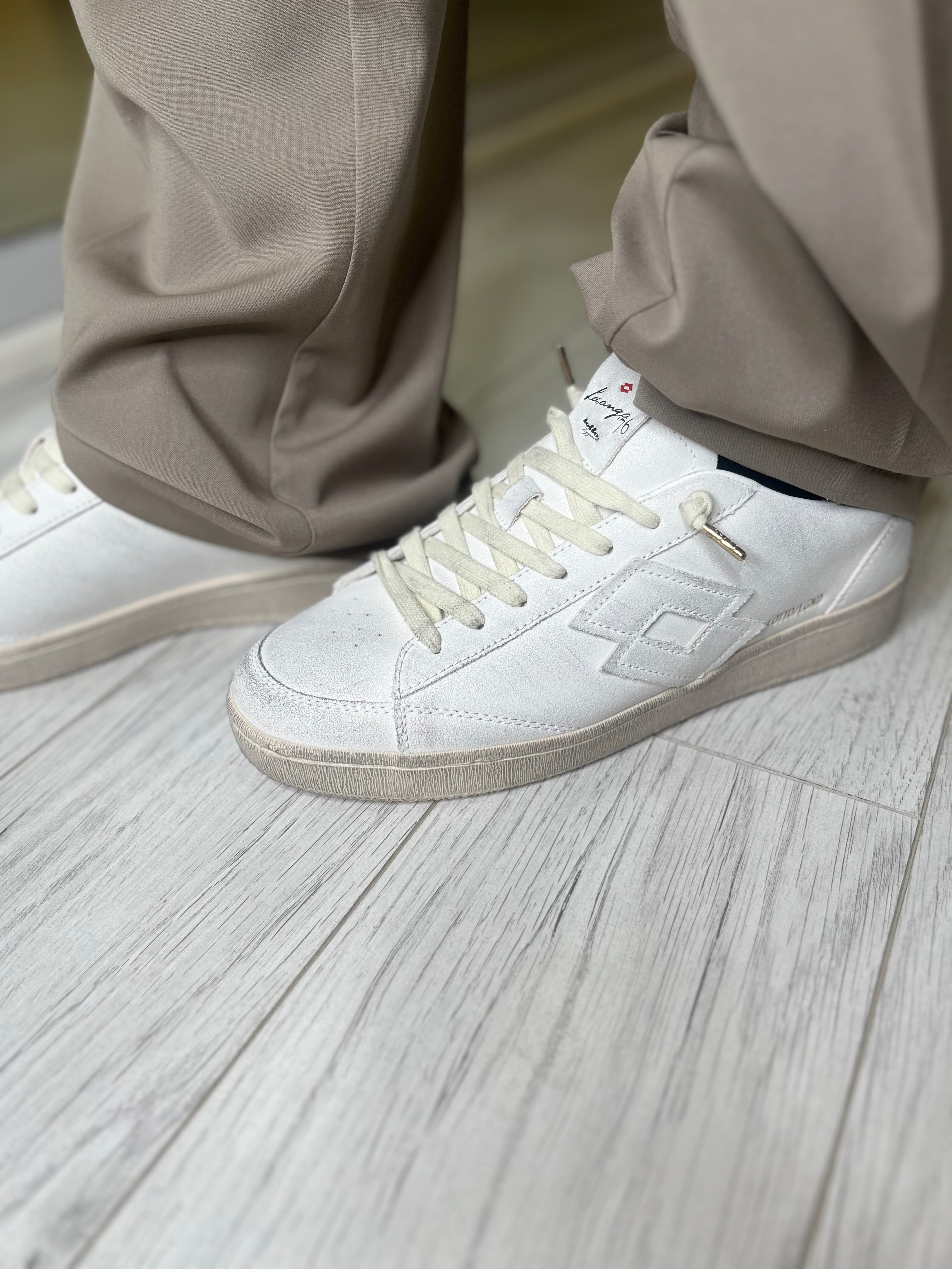 Sneaker losanga crack bianco