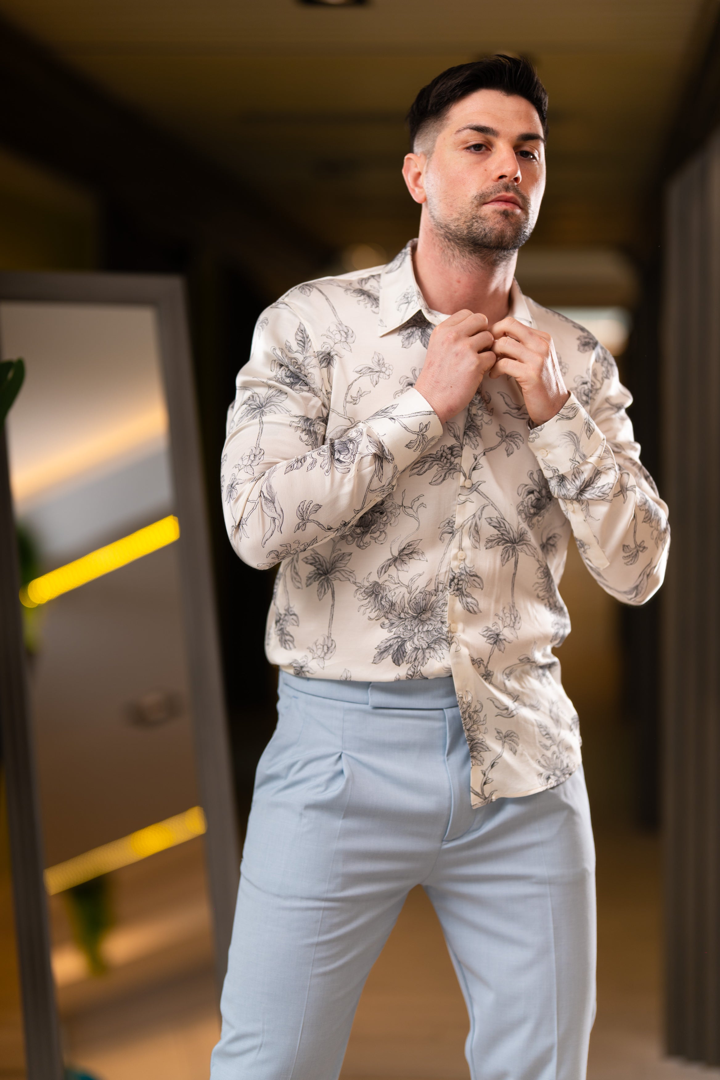 Camicia in viscosa con stampa