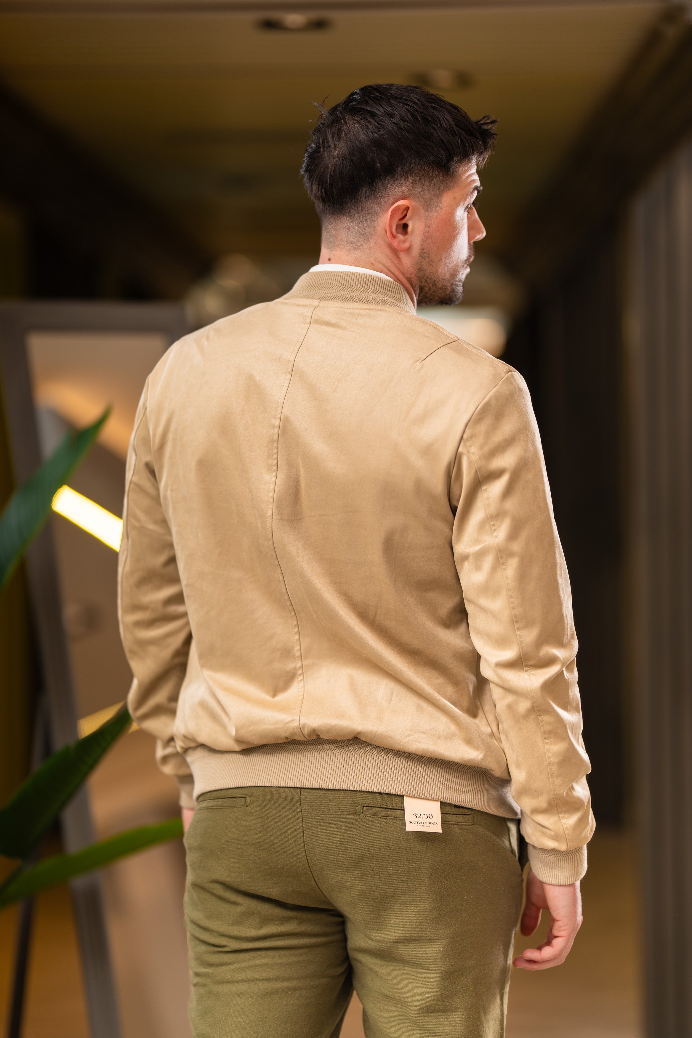 Giubbino bomber effetto camoscio