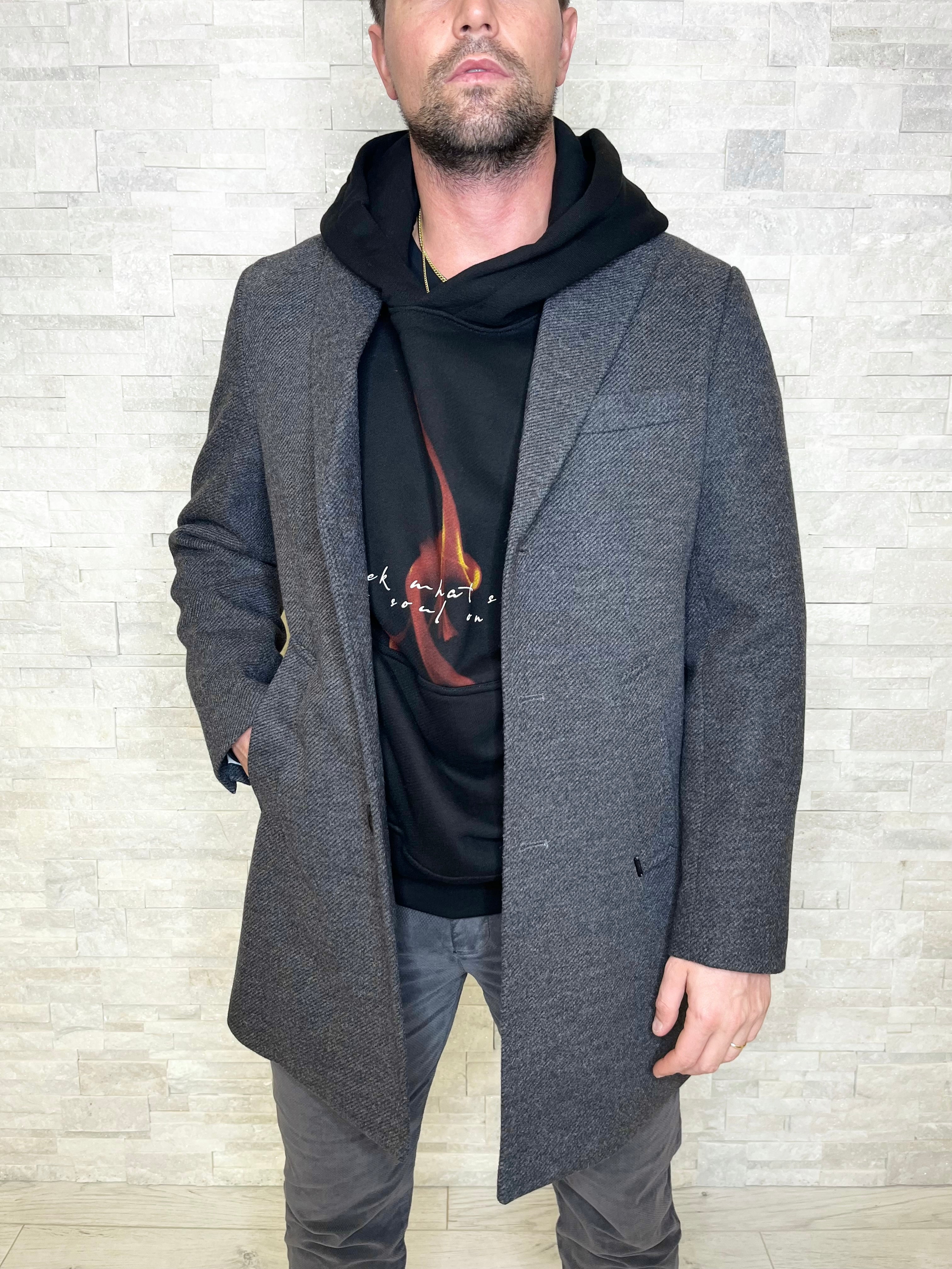 Cappotto slim fit grigio