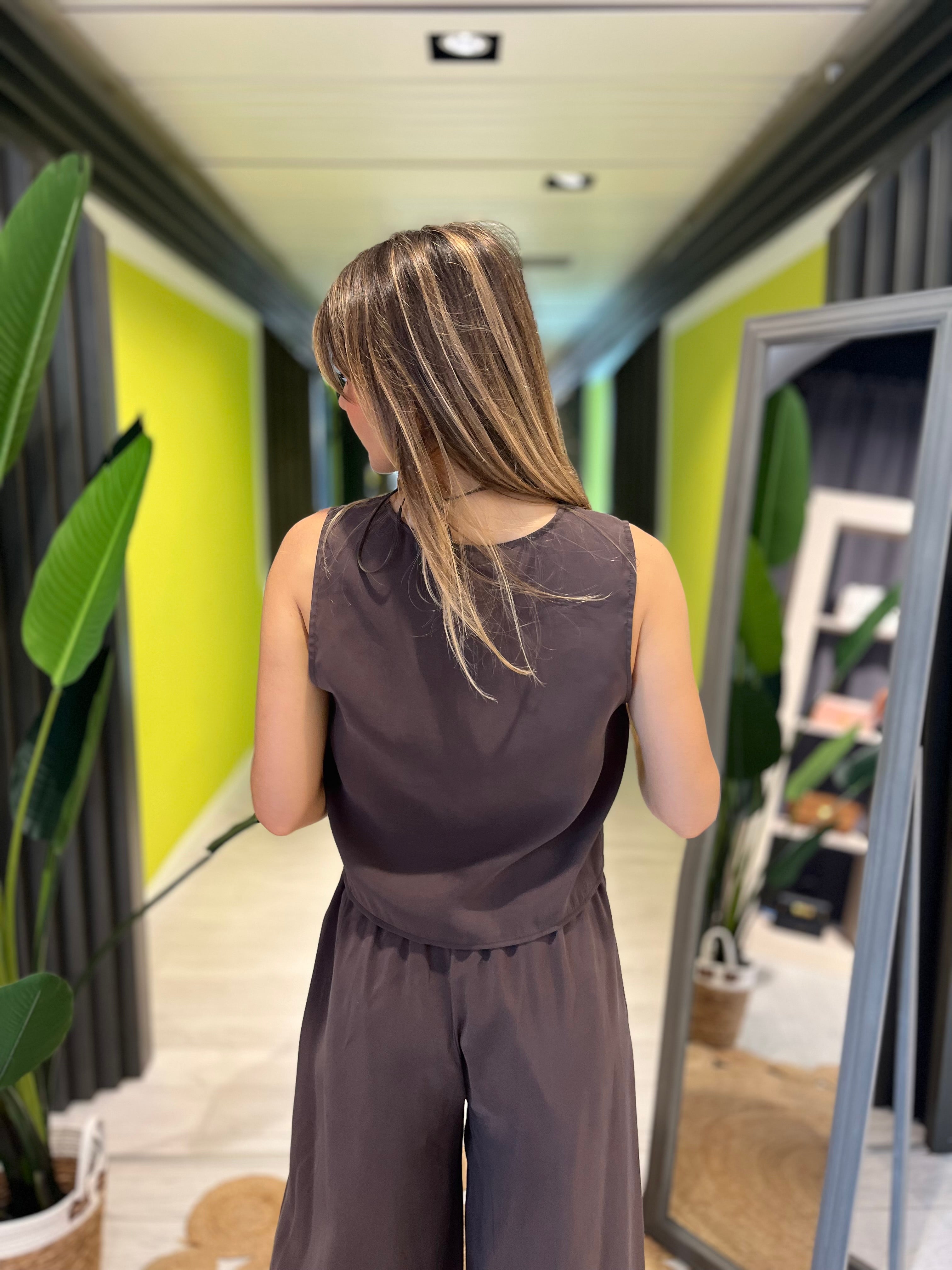 Set coordinato gilet e pantaloni moro