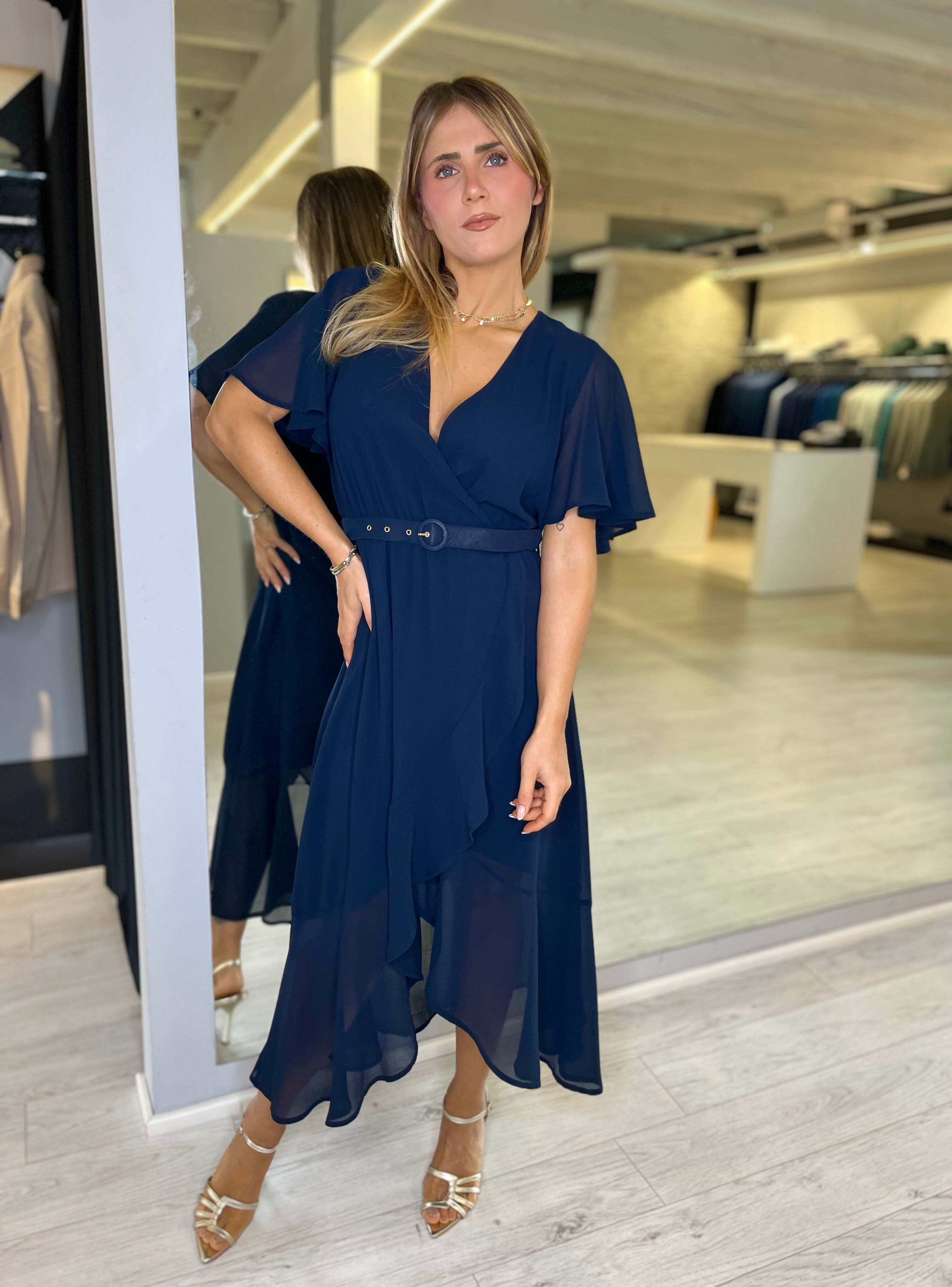 Abito midi blu notte