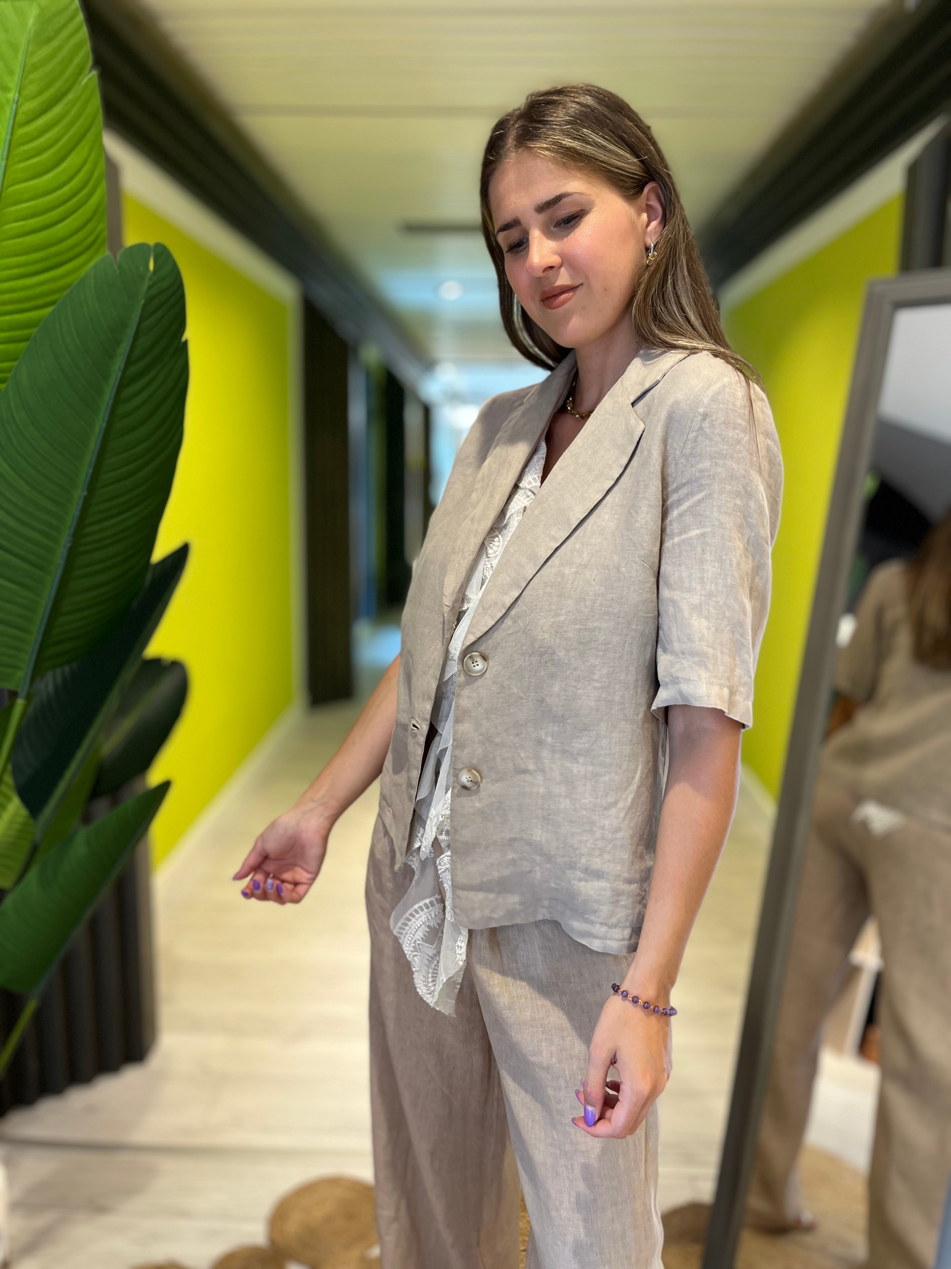 Set giacca mezza manica e pantalone