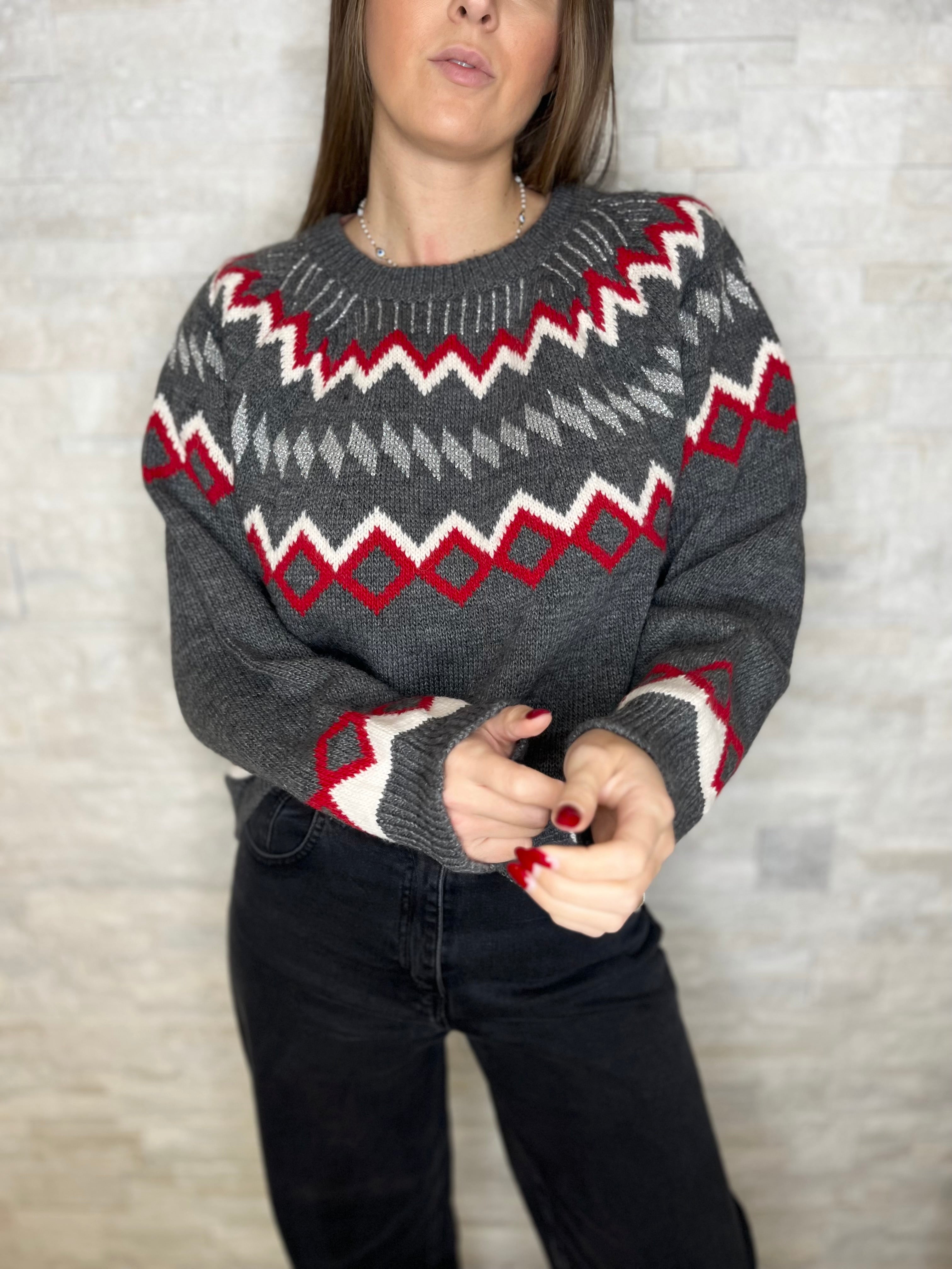 Maglia girocollo grigia