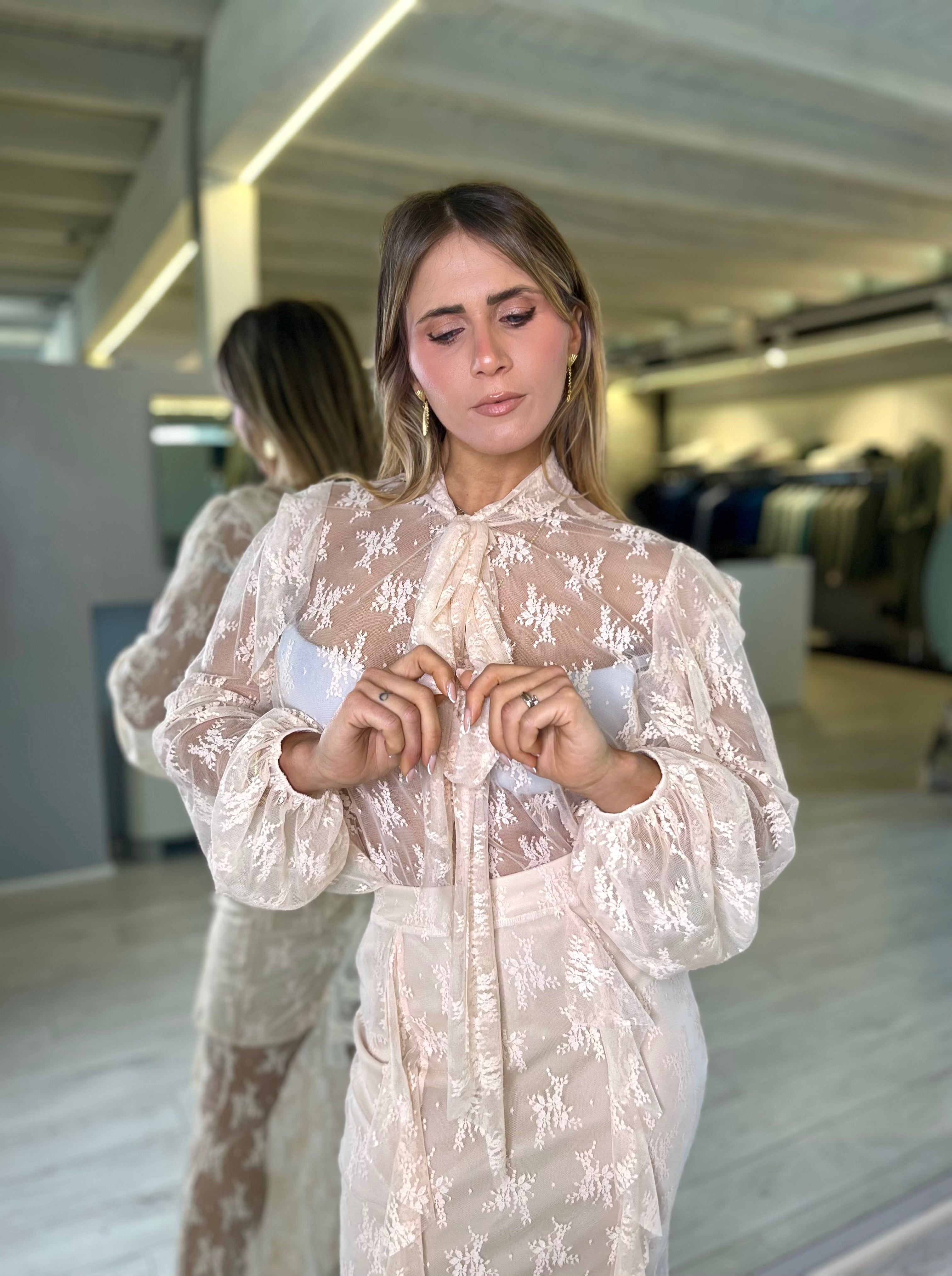 Camicia con gale burro