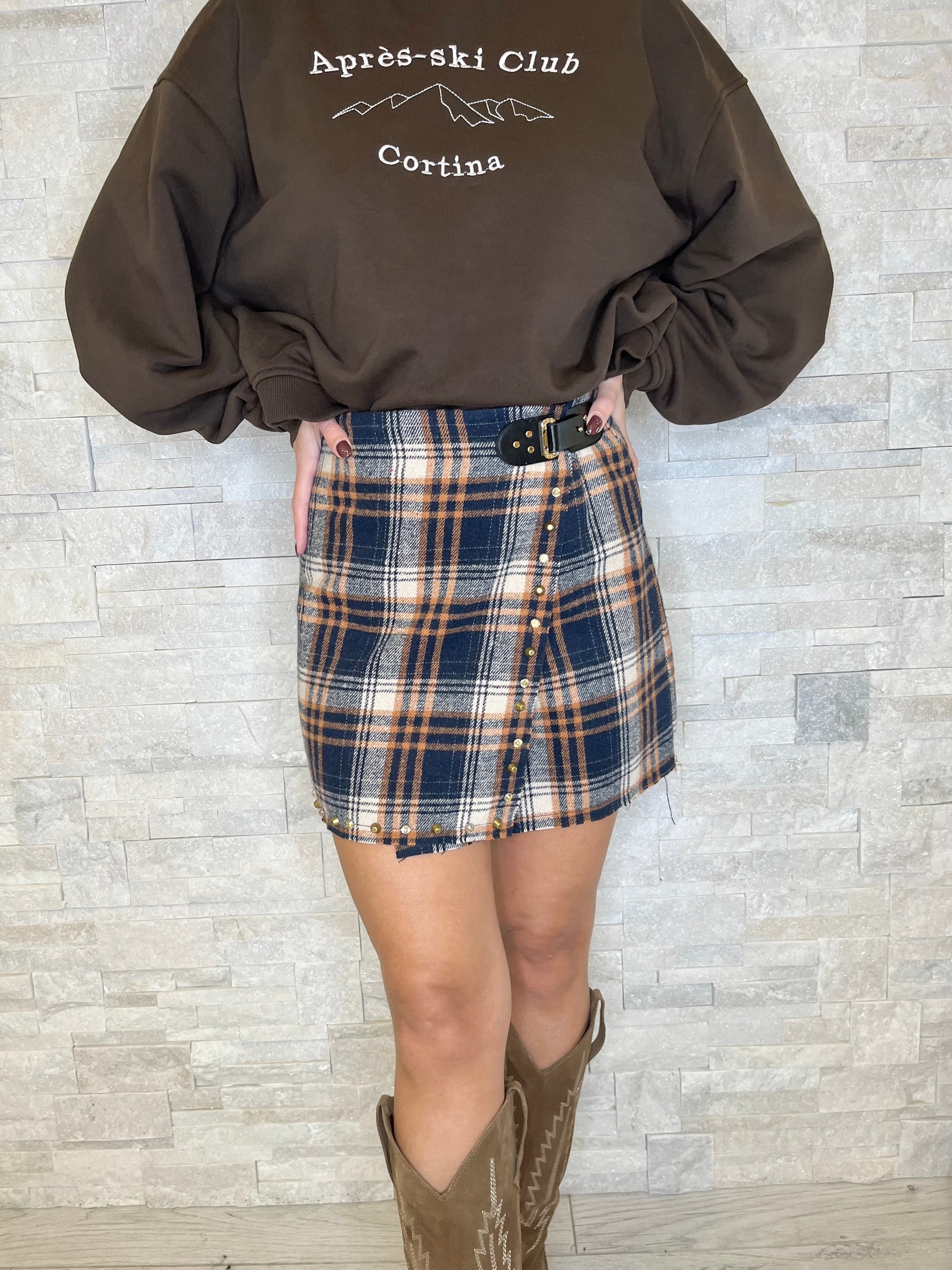 Minigonna check portafoglio