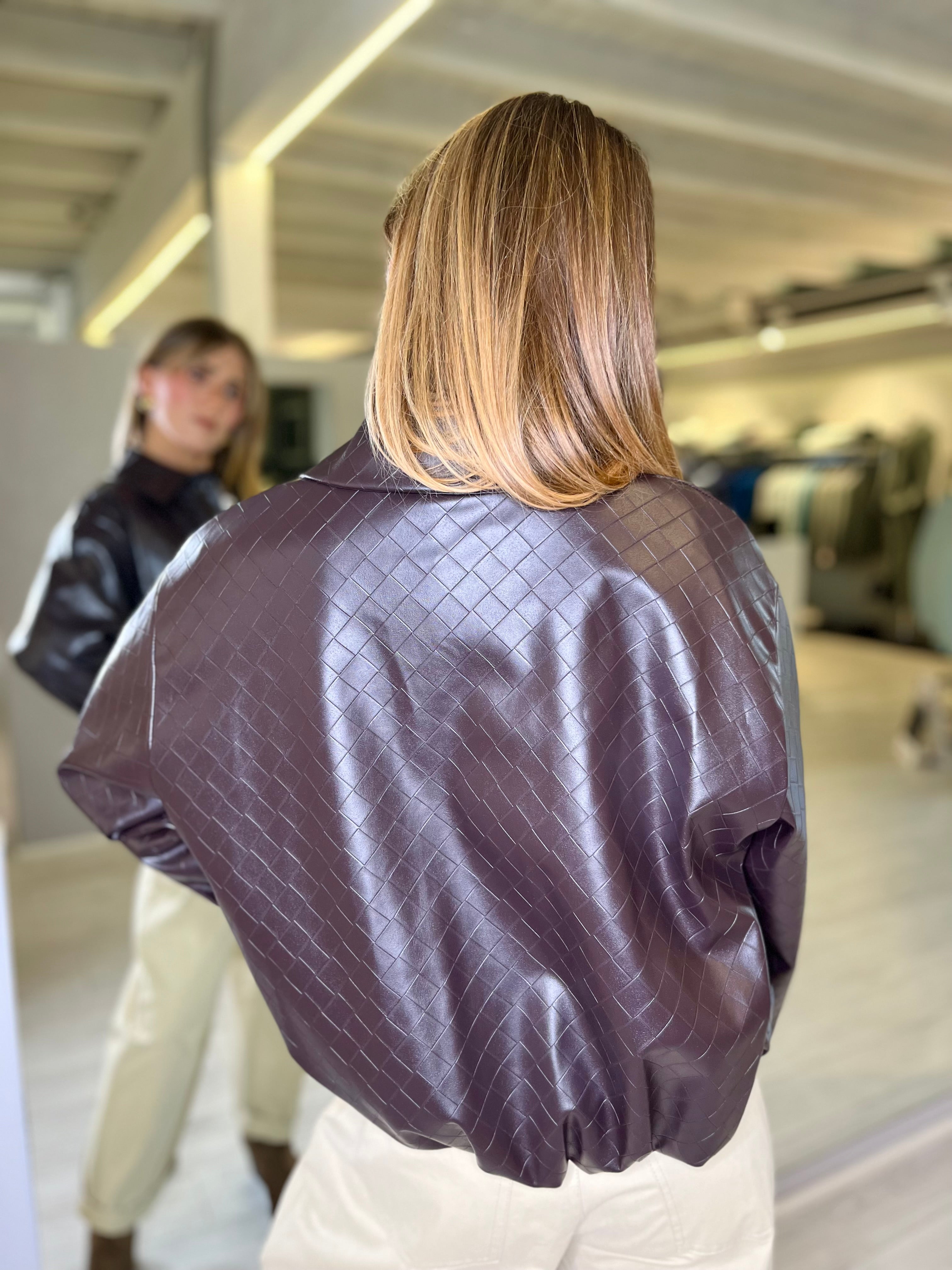 Bomber ecopelle moro