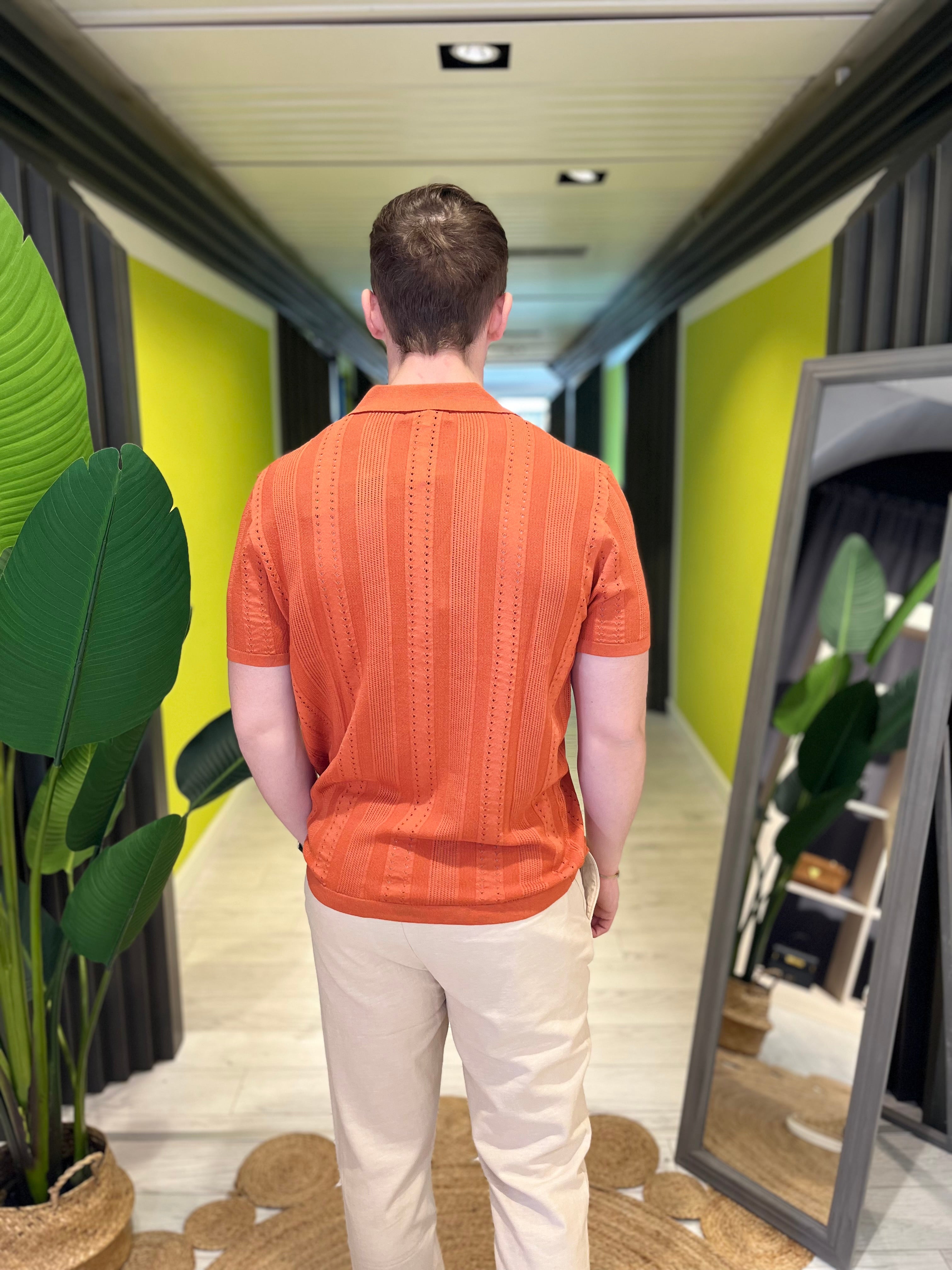 Polo in maglia rust