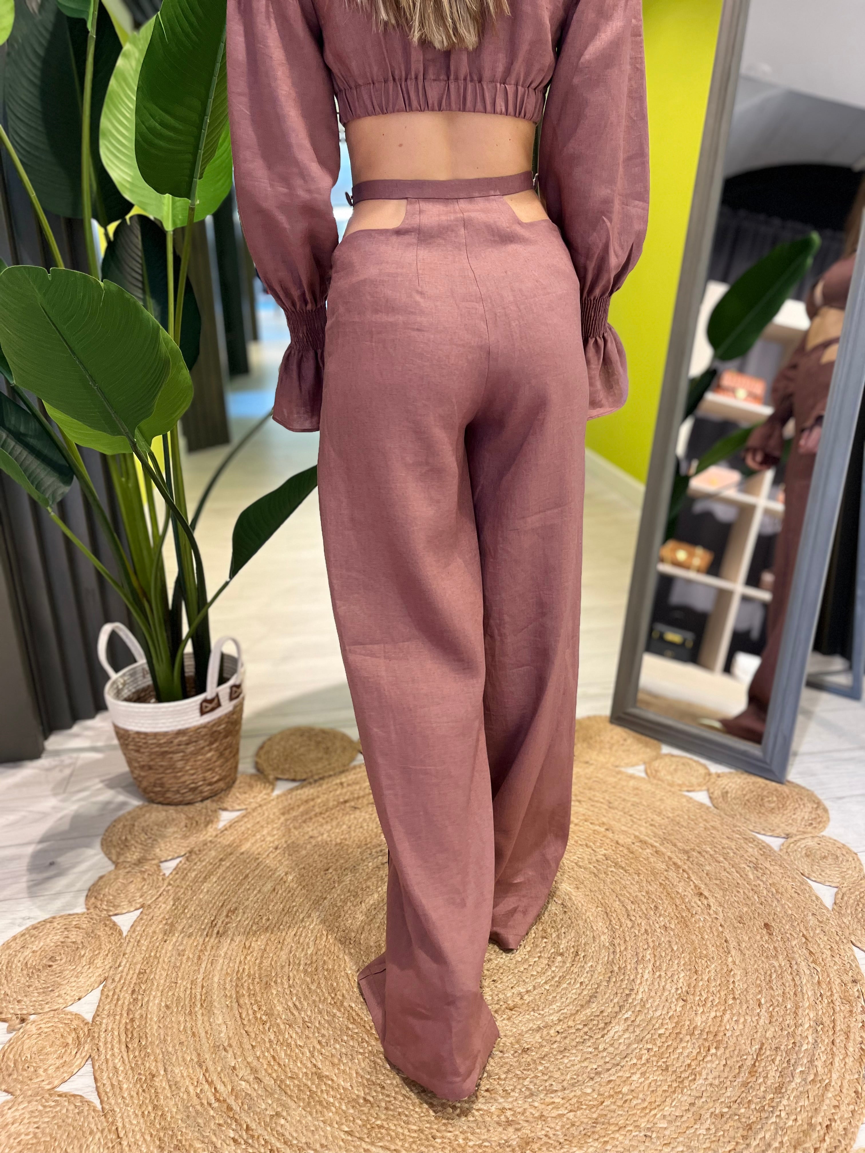 Pantalone Linum Coffee