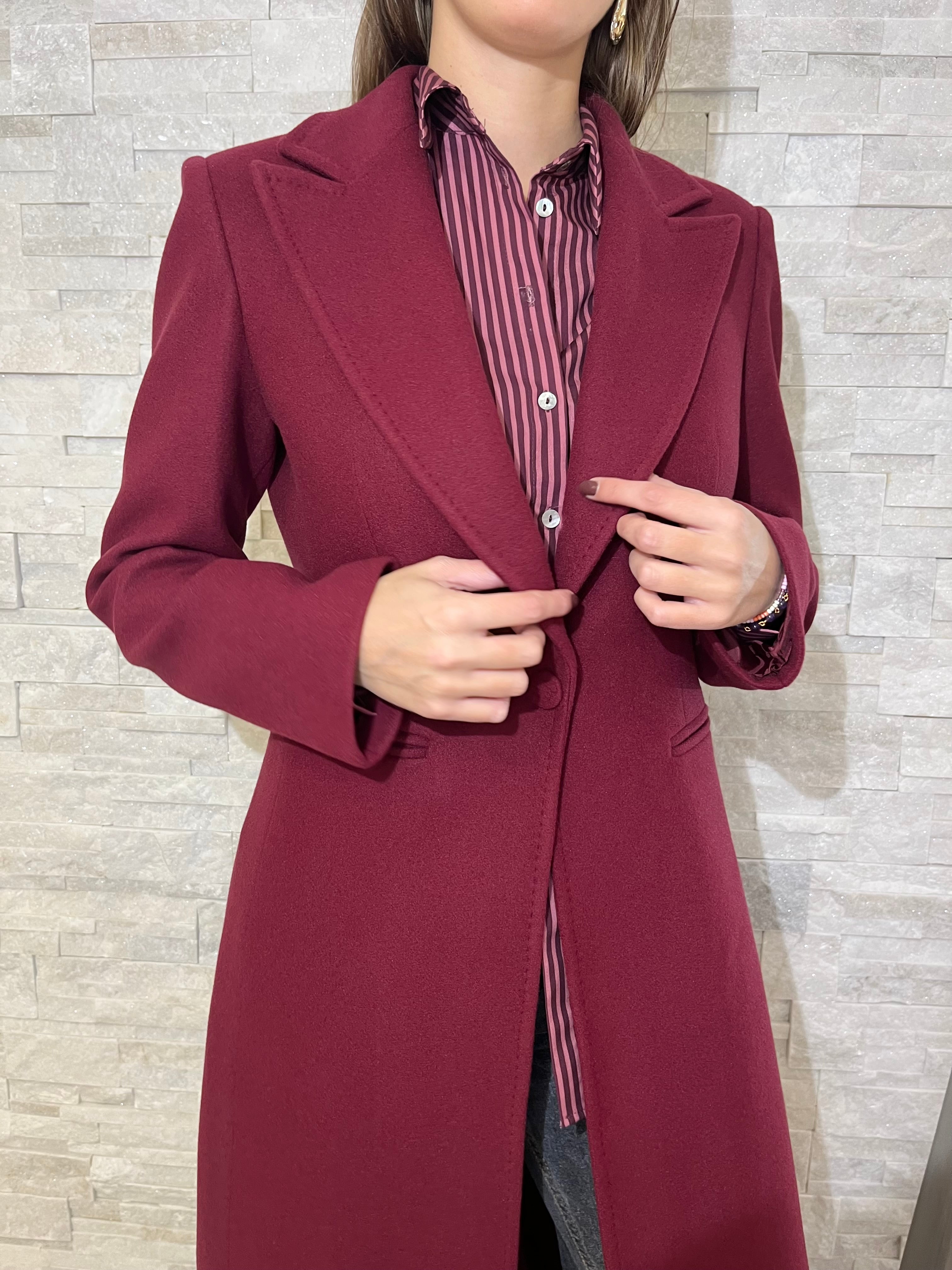 Cappotto monopetto bordeaux