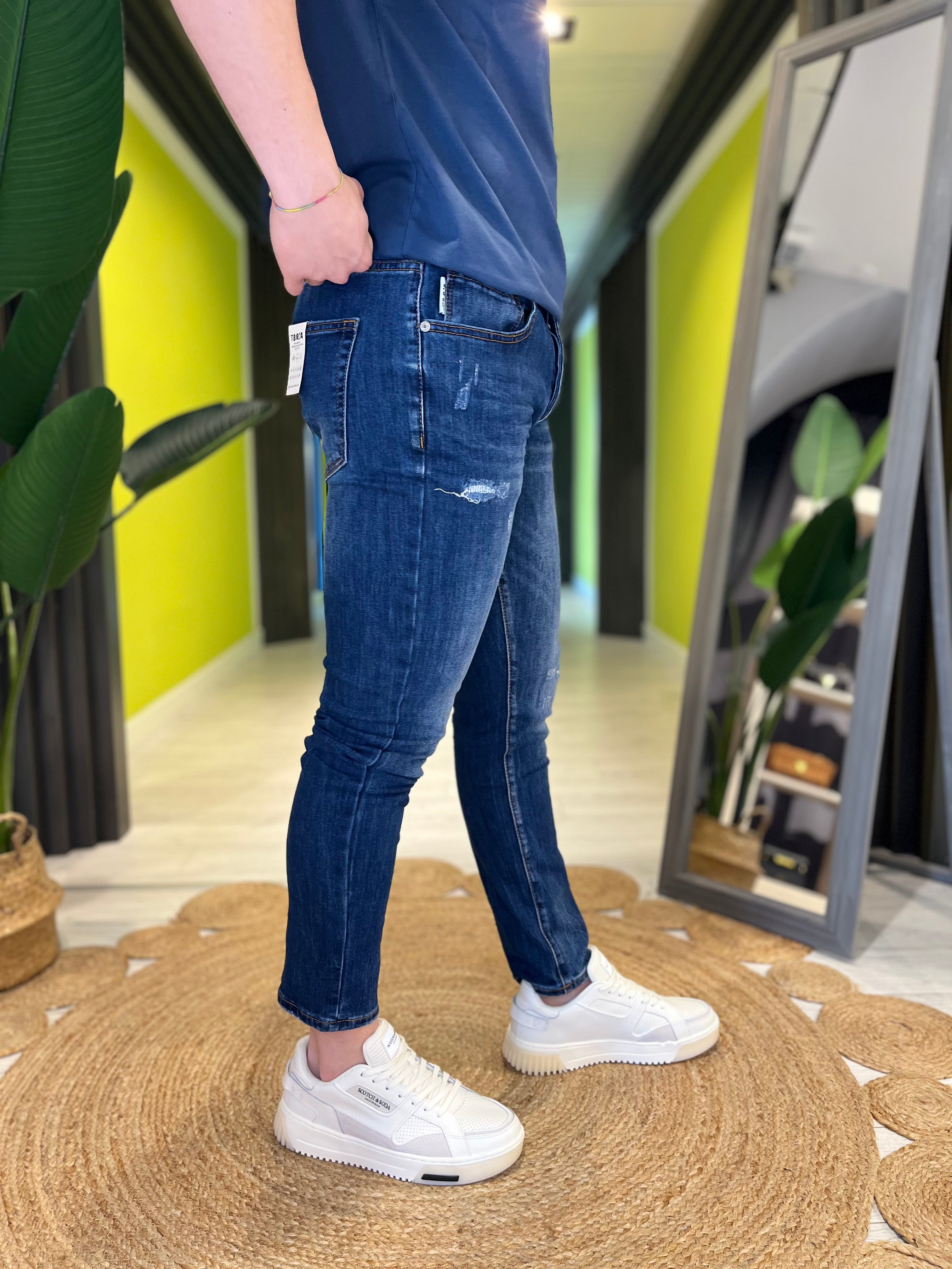 Jeans slim blu slavati