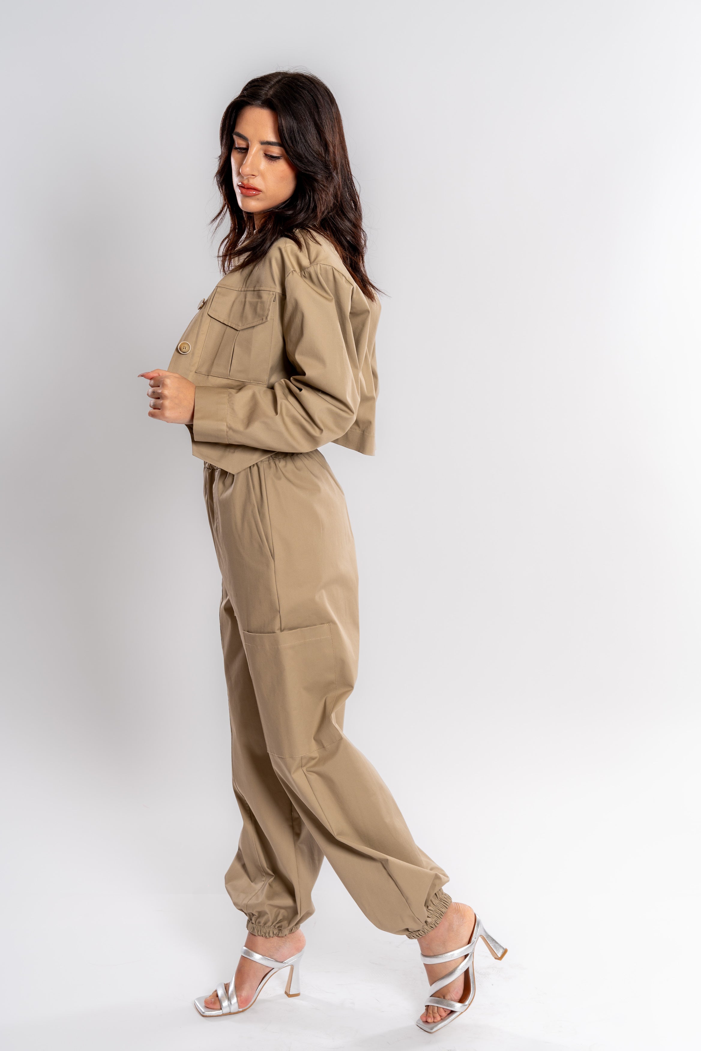 HAVEONE - Pantalone cargo beige