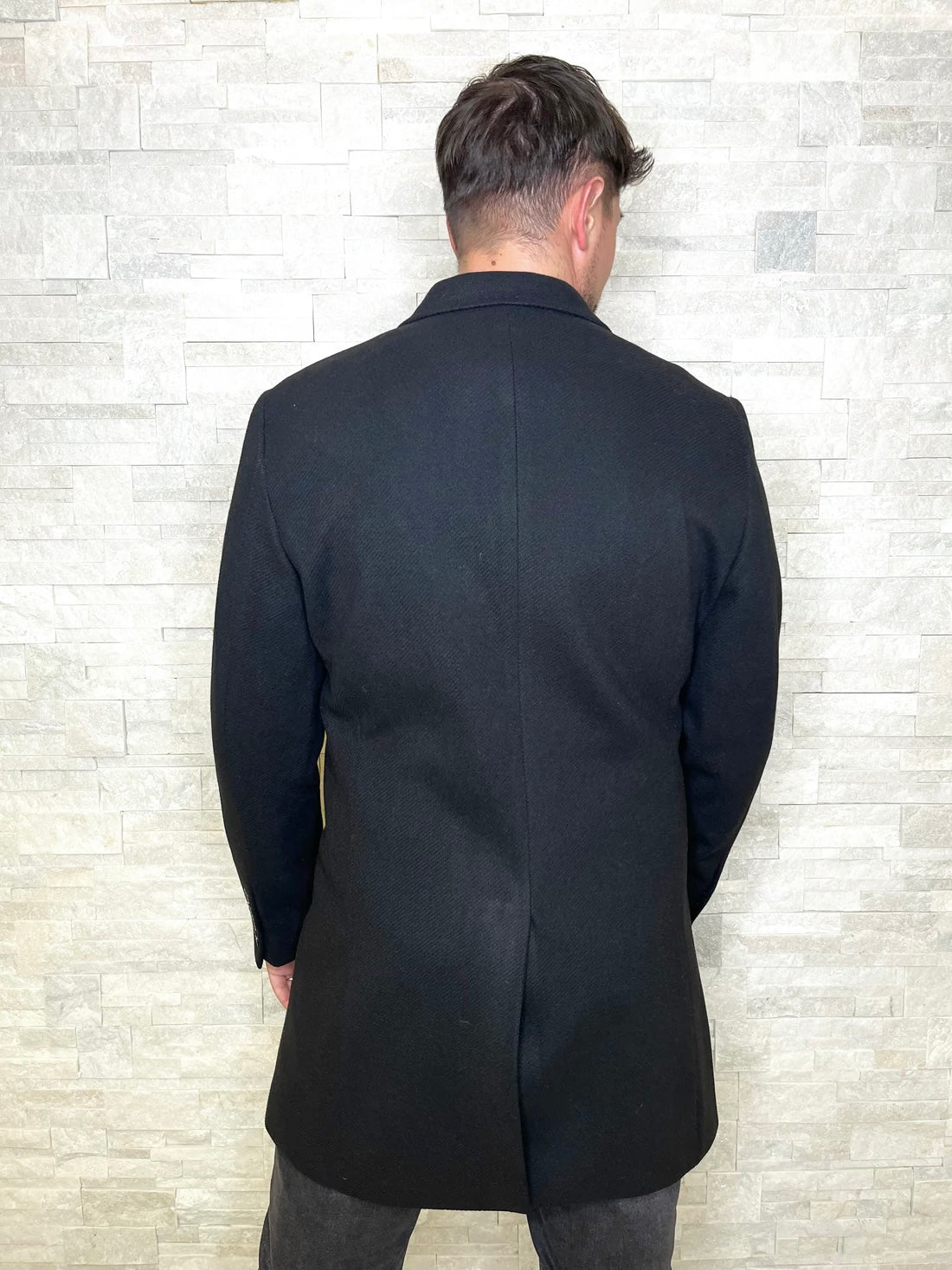 Cappotto slim fit nero