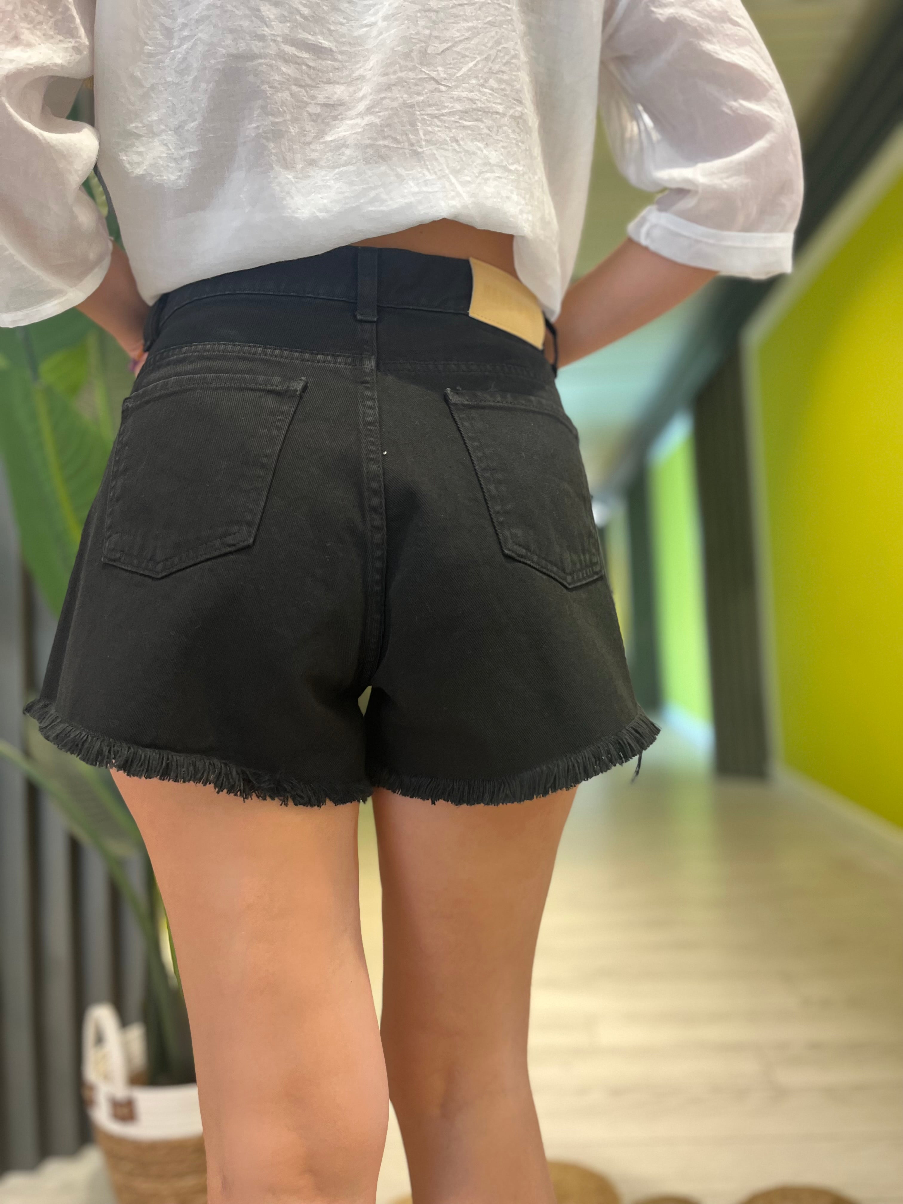 Shorts in jeans neri