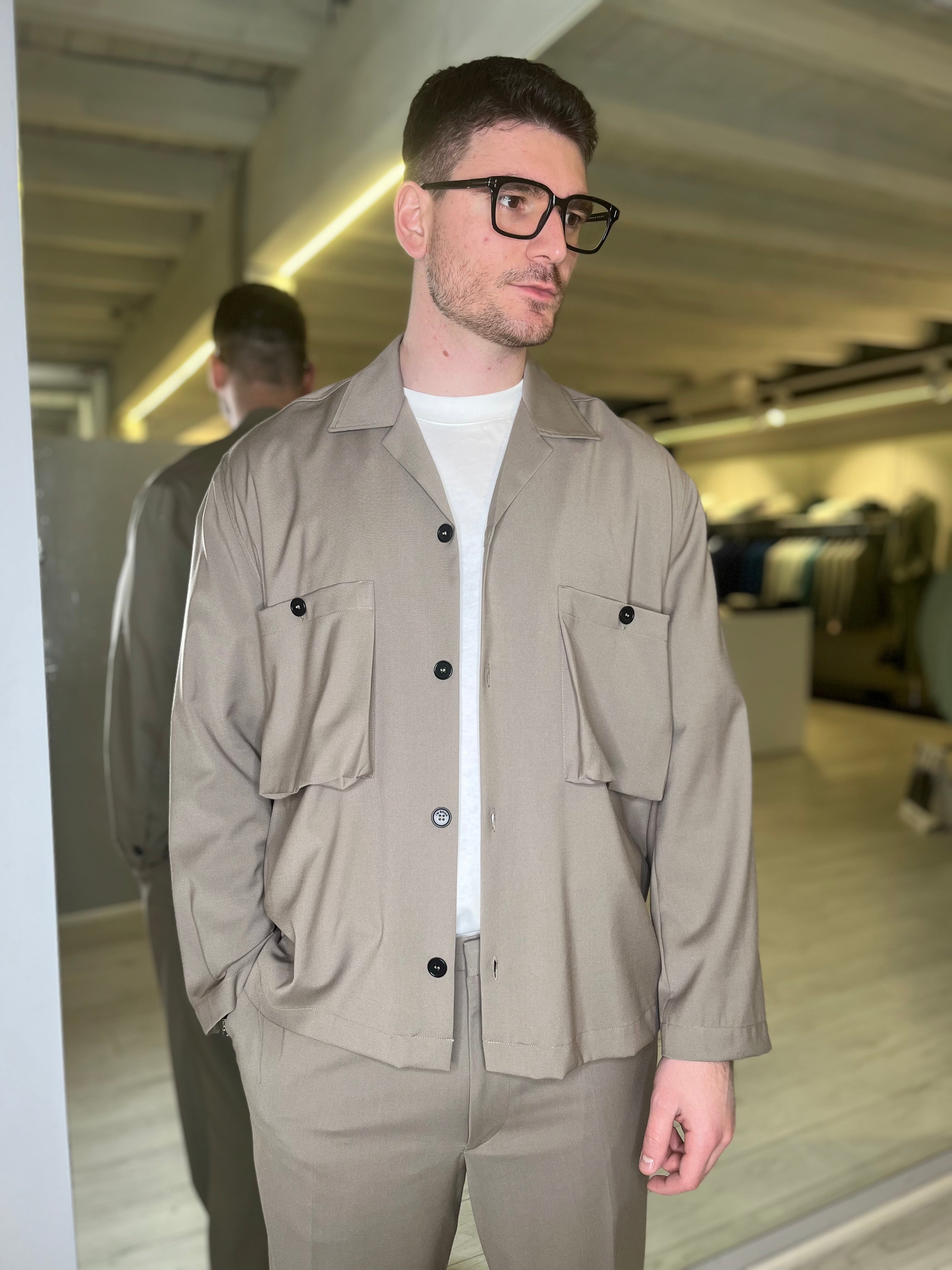 Camicia tasconi taupe