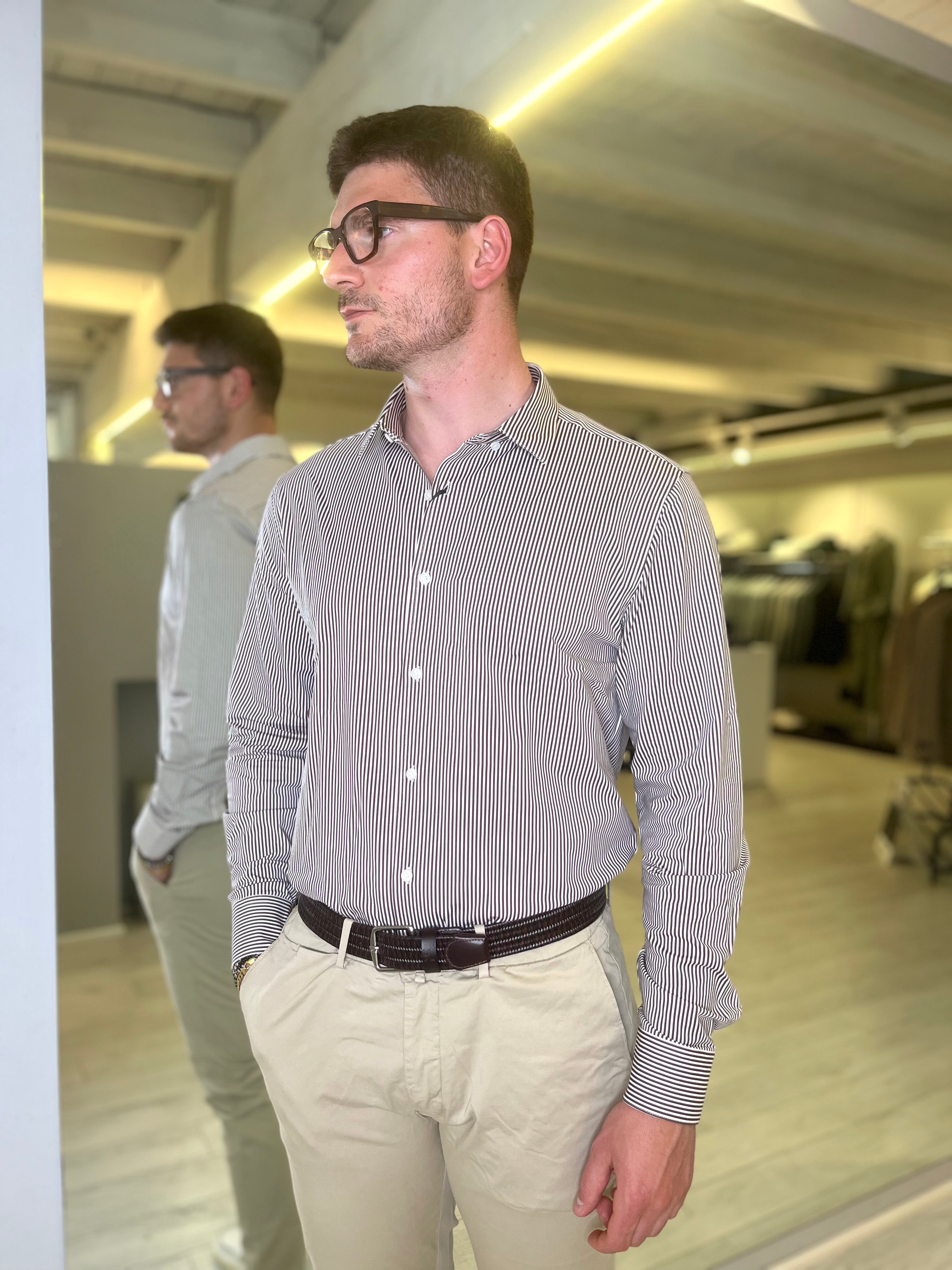 Camicia a righe stretch