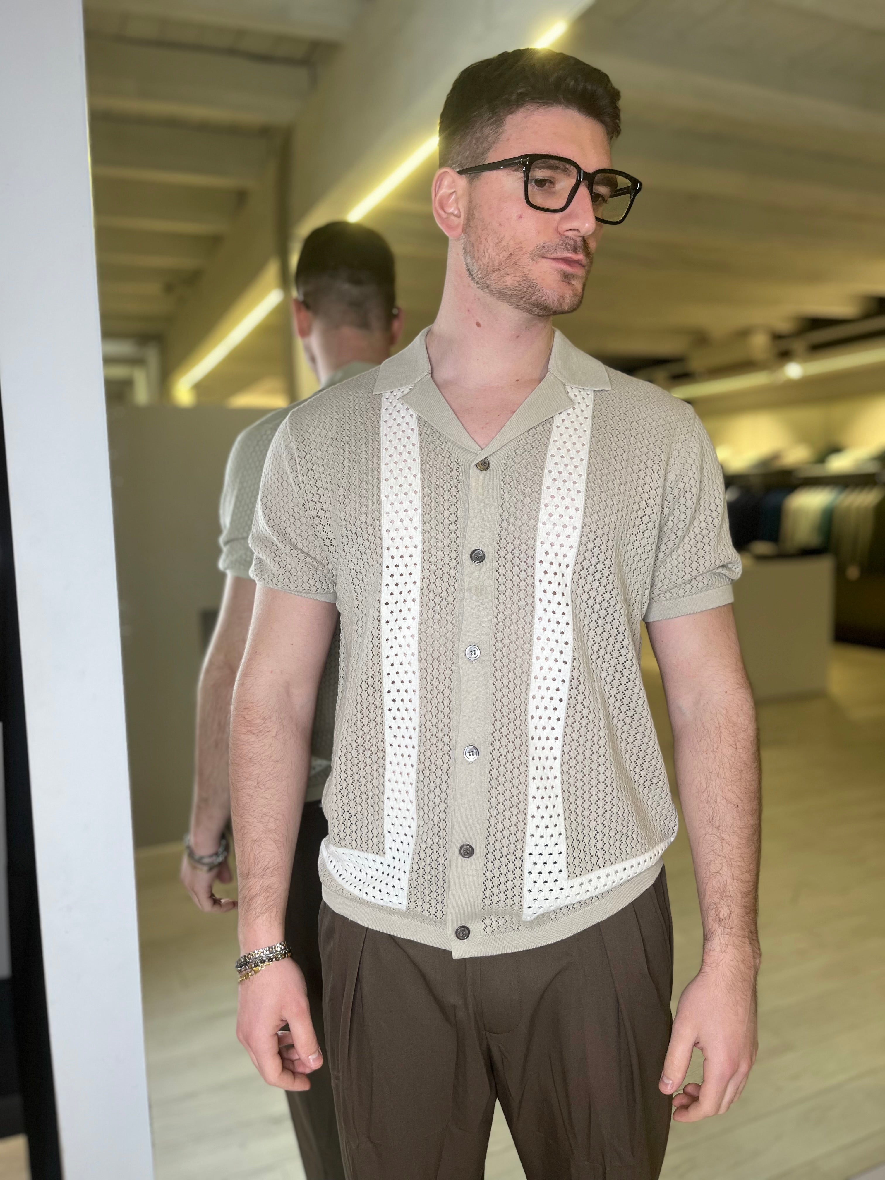 Polo in maglia traforata