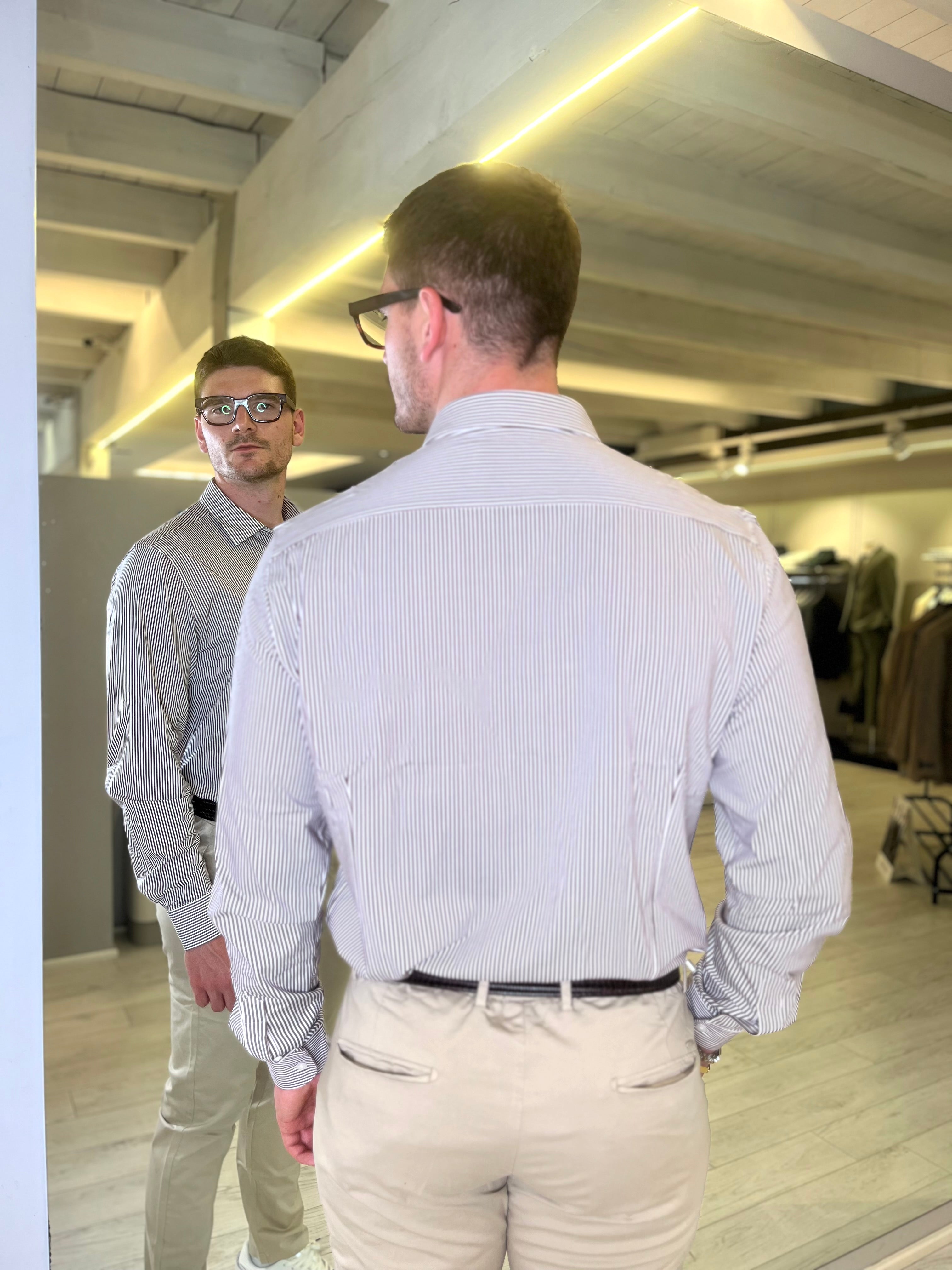 Camicia a righe stretch