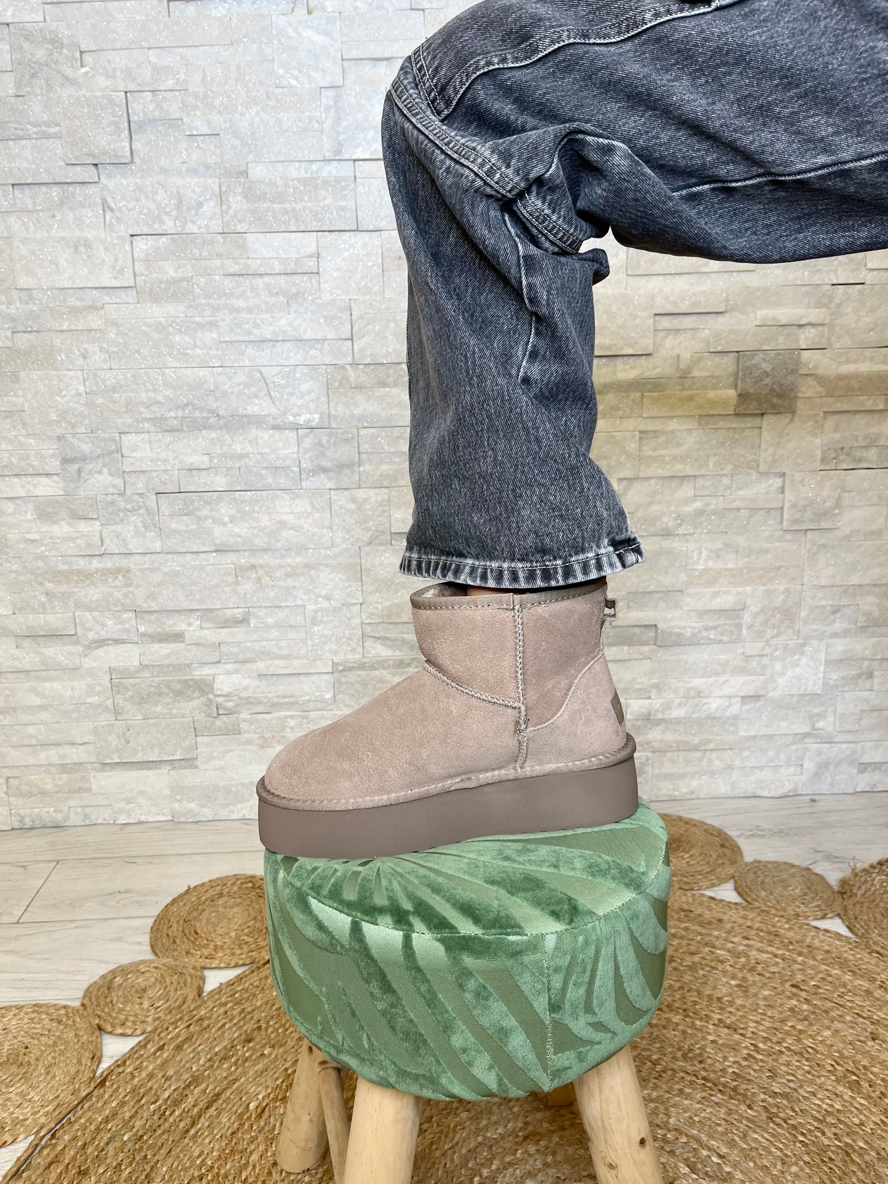 Stivaletto platform taupe