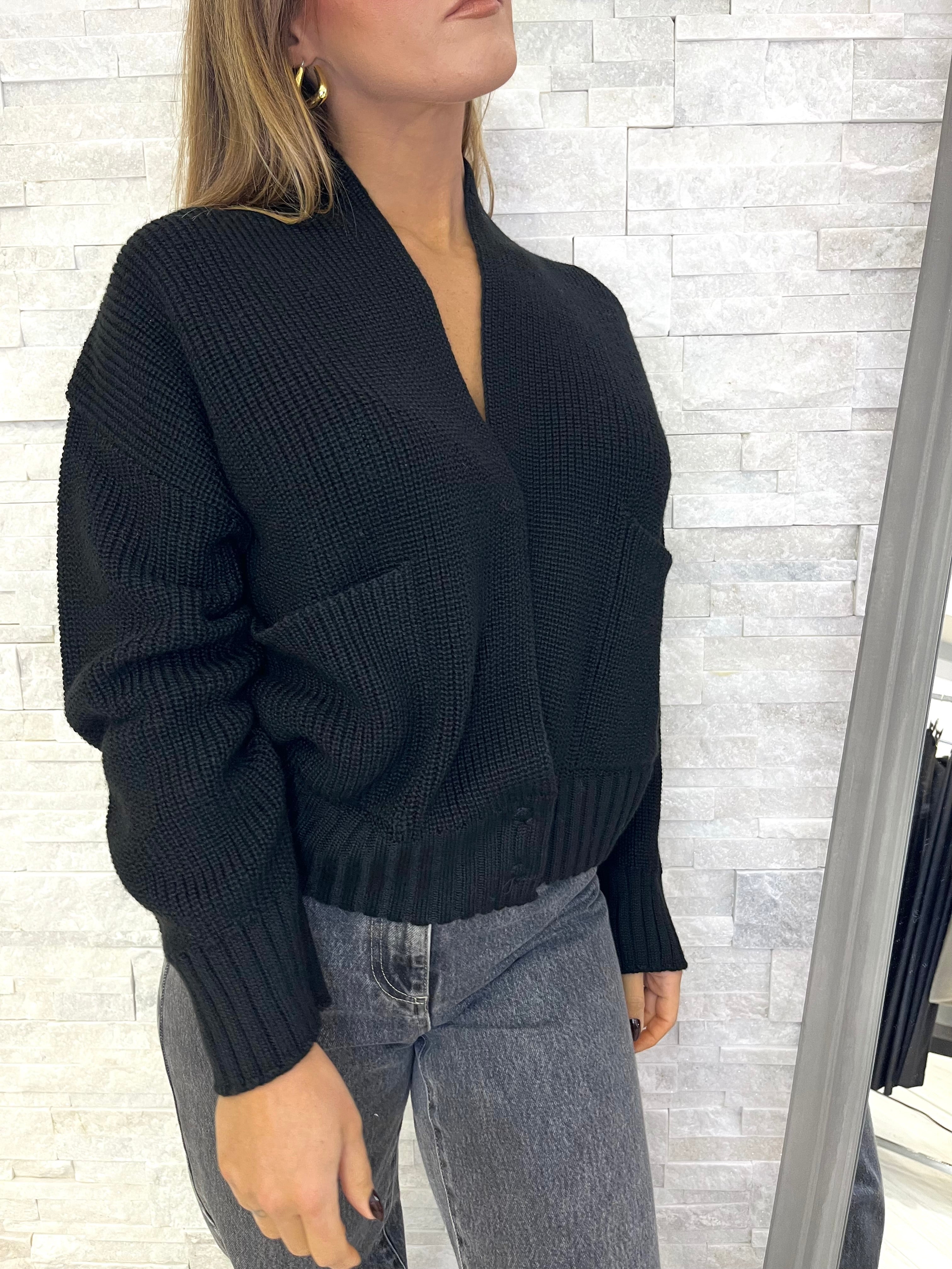 Cardigan in lana nero