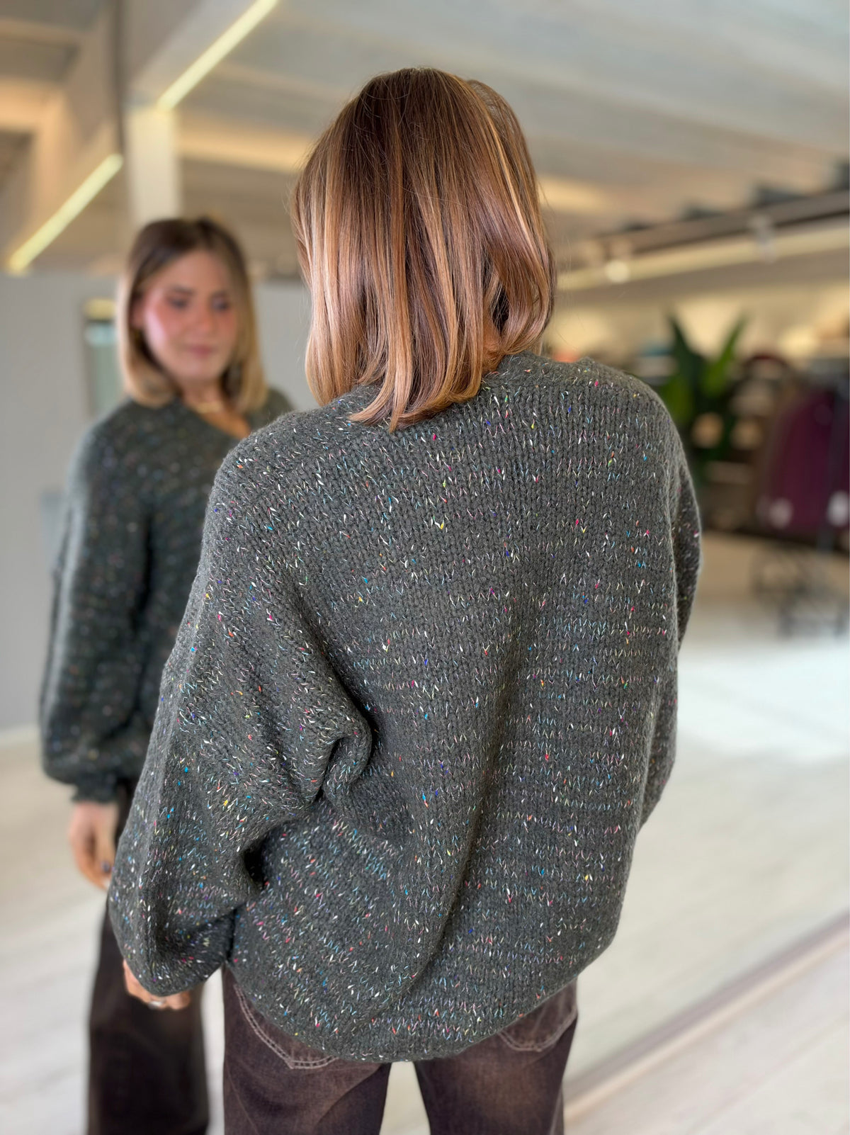 Cardigan verde militare